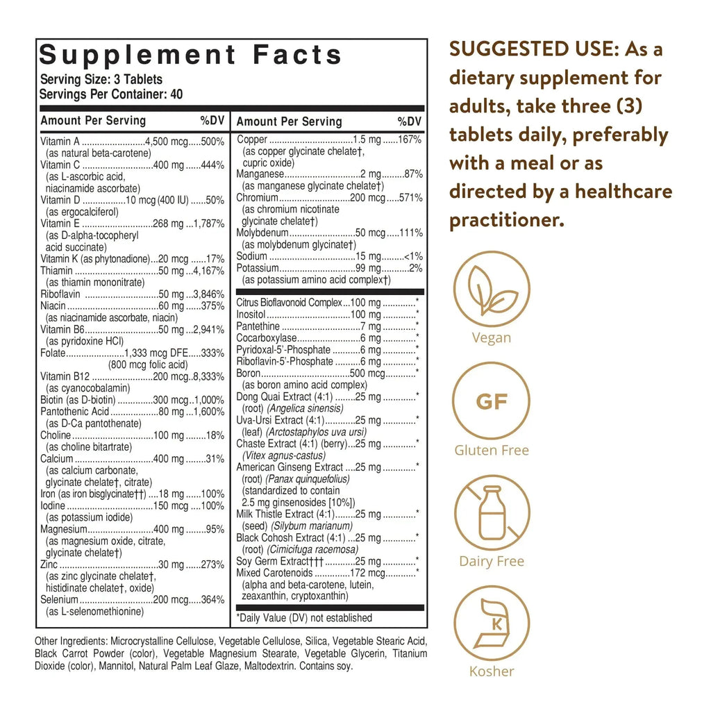 Solgar Female Multiple, 120 Tablets - Multivitamin, Mineral & Herbal Formula for Women - Advanced Phytonutrient Solgar Au supplements