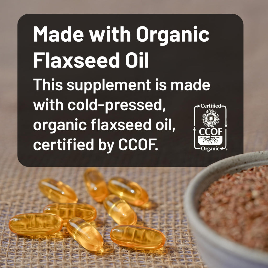 NatureWise Flaxseed Oil 1,242 mg, Fish Free Omega 3 6 9 with 720mg ALA, Dietary Supplement for Heart Health Support - Organic, Cold Pressed,