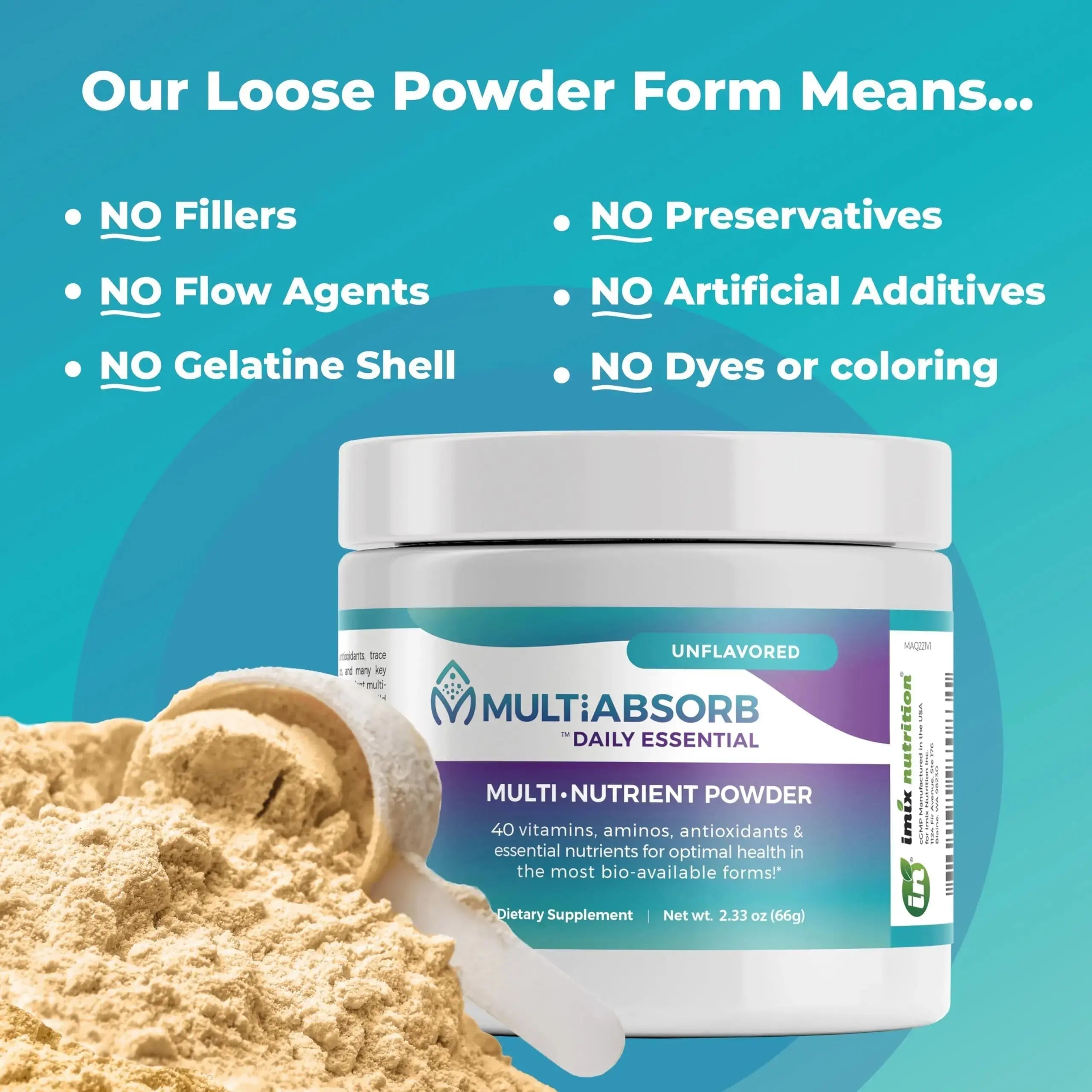 MultiAbsorb~Daily Essential, Multi-Nutrient Powder for Optimal Health, Vitamins, Minerals, Antioxidants, No Fillers or Preservatives Imix Nutrition Au supplements