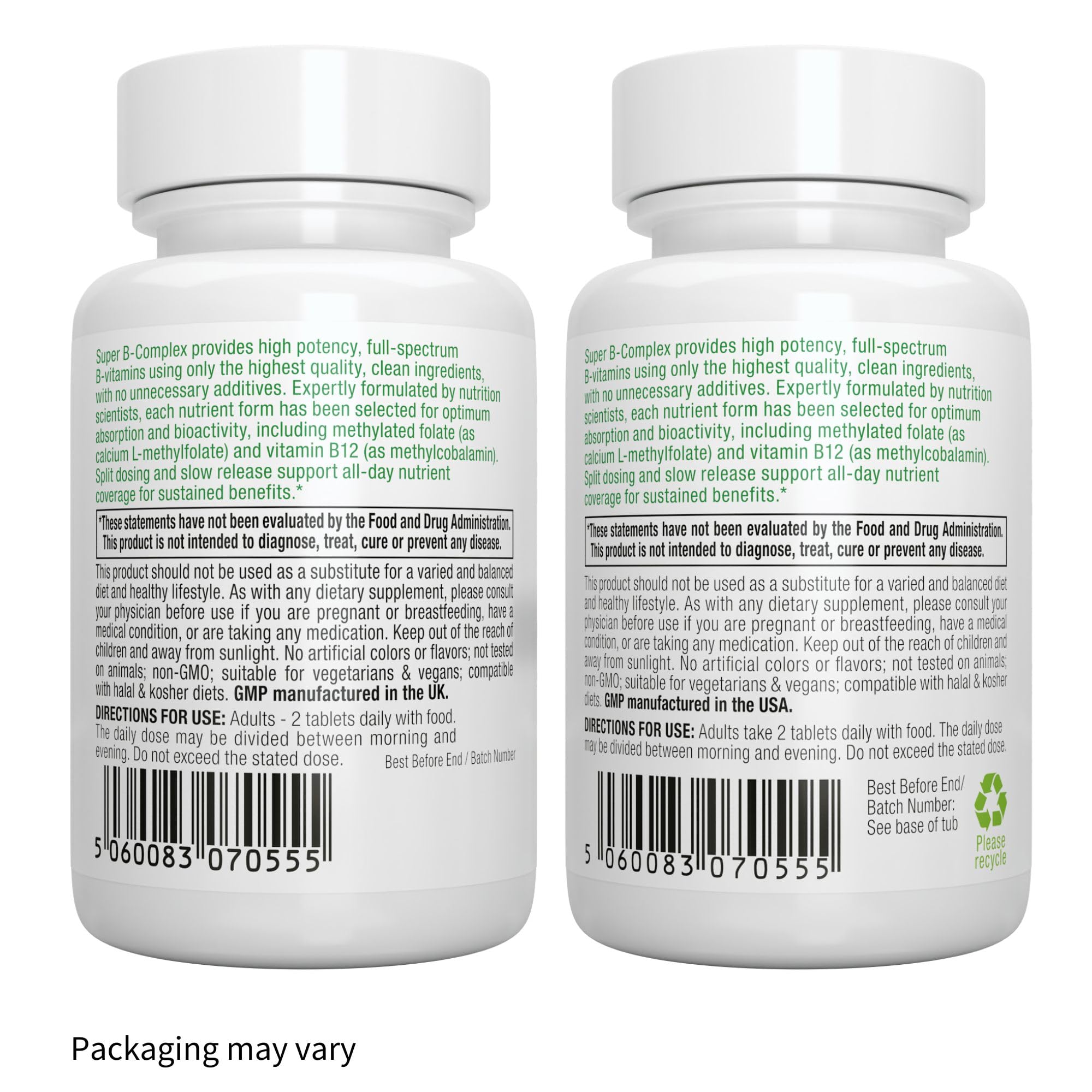 Igennus Super B-Complex Methylated B Vitamins - Sustained Release, Clean Label & High Absorption, with 5-MTHF Folate & Methyl B12, Energy, Mood & Cognitive Performance