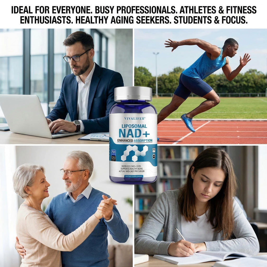 Liposomal NAD+ Supplement 750mg - 120 Capsules NMN Alternative Superior Absorption & Bioavailability -True Nicotinamide Adenine Dinucleotide for Cellular Energy, DNA Repair Support & Healthy Aging DQQI Au supplements
