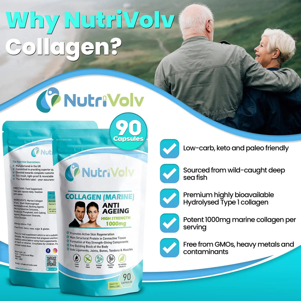 Nutrivolv Collagen Marine (1000mg) Supplement for Skin , Anti Ageing Nutrivolv Au supplements