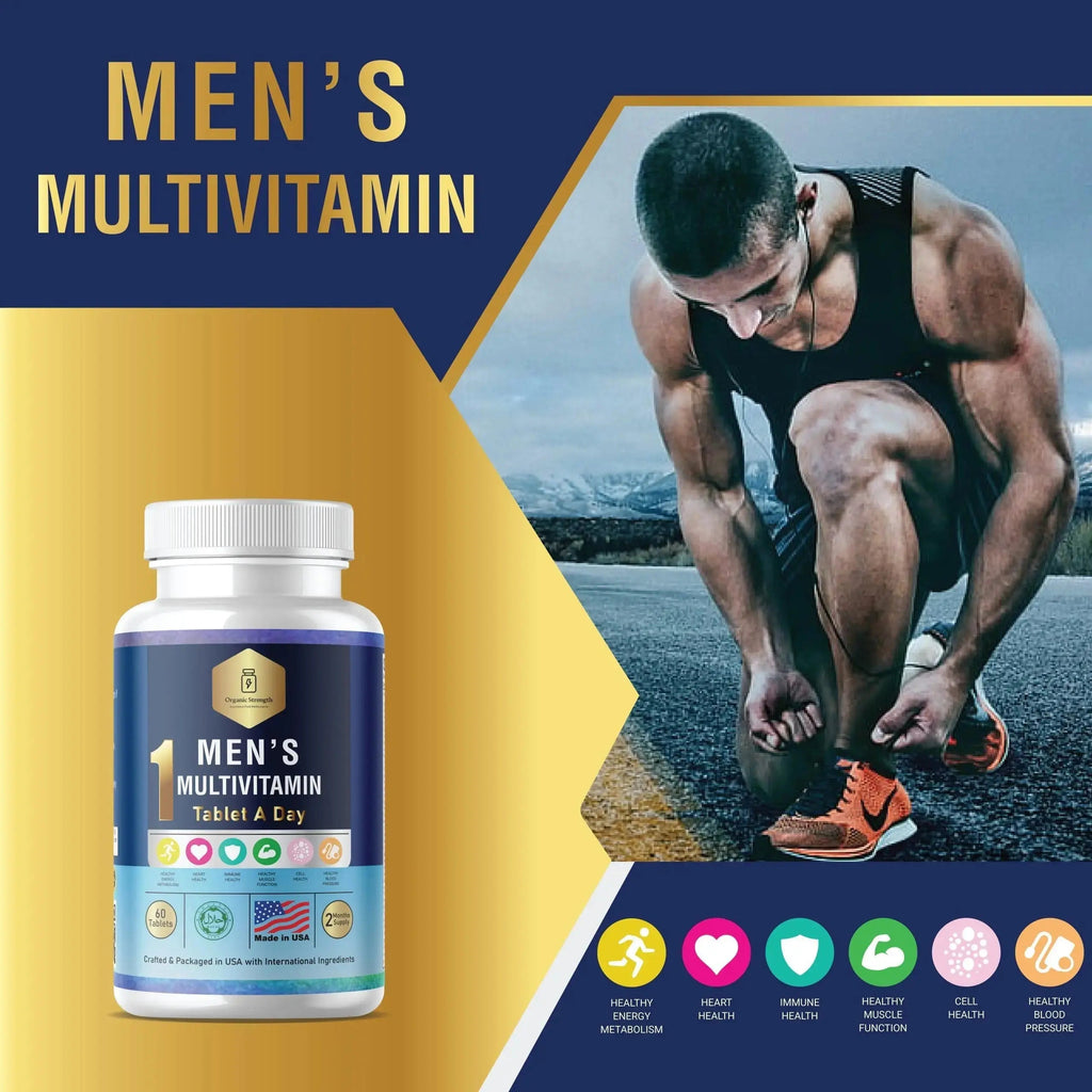 Organic Strength Daily Men's Multivitamins - Multivitamin for Men & Multimineral Supplement for Enhanced Energy Organic Strength Au supplements