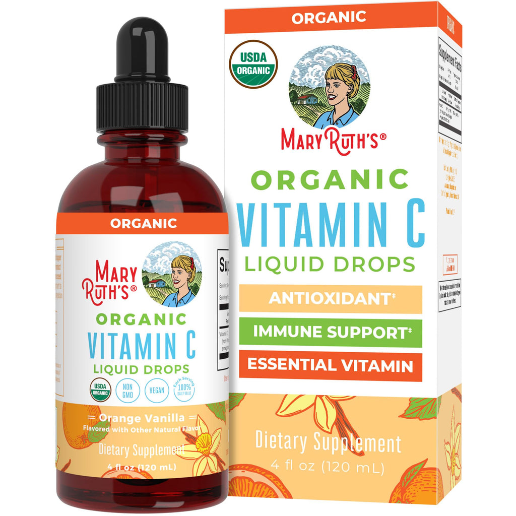 MARYRUTH'S Organic Vitamin C Supplement | Liquid Vitamin C Liquid Drops for Adults & Kids | Immune Support Supplement for Overall Health