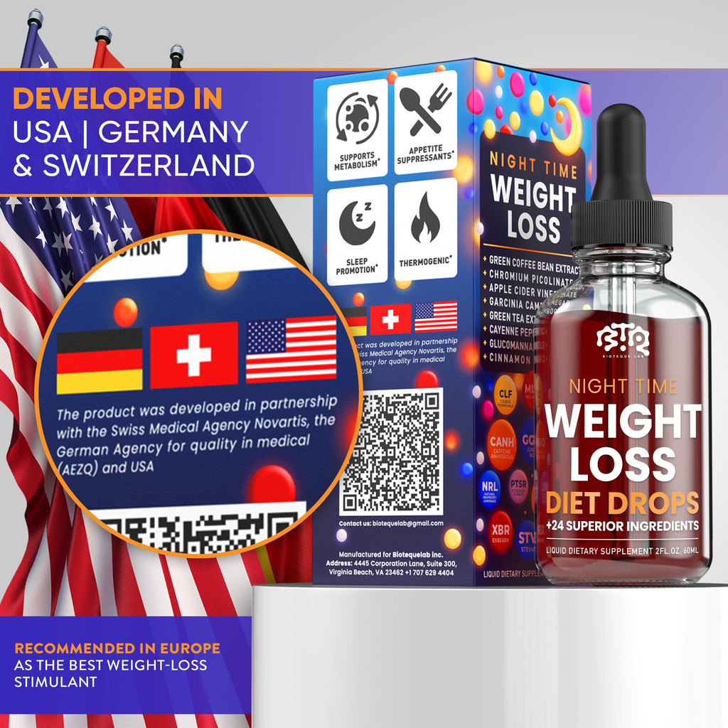 BIOTEQUELAB Night Time Weight Loss Diet Drops - Appetite Control, Fat BIOTEQUELAB Au supplements