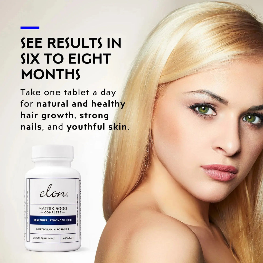 Elon Matrix 5000 Complete Multivitamin — Skin, Hair and Nail Growth Vitamins — Healthy Hair Growth Vitamins for Women & Men Elon Au supplements