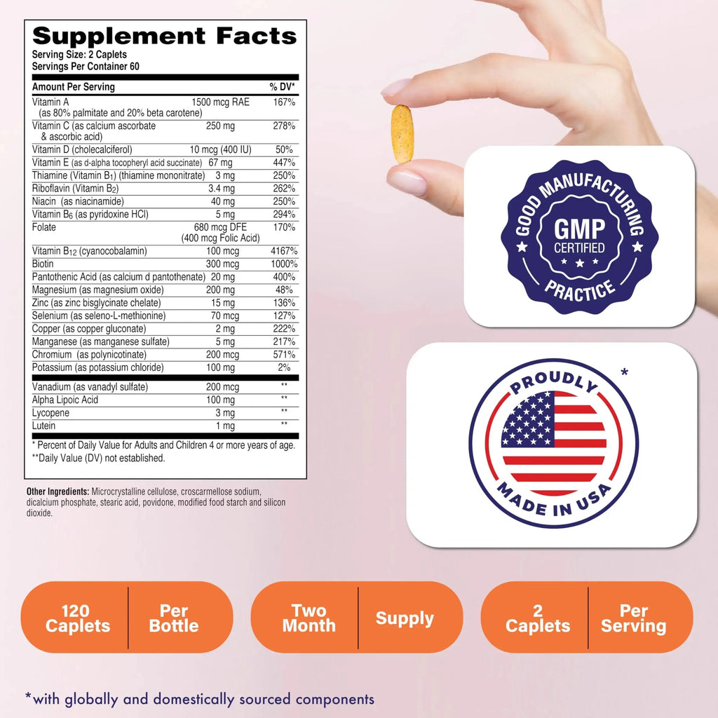Health Thru Nutrition Ultra-Betic Multivitamin 120 Count | Supports Nerve, Vision, Energy | with ALA, Lycopene | Health Thru Nutrition Au supplements