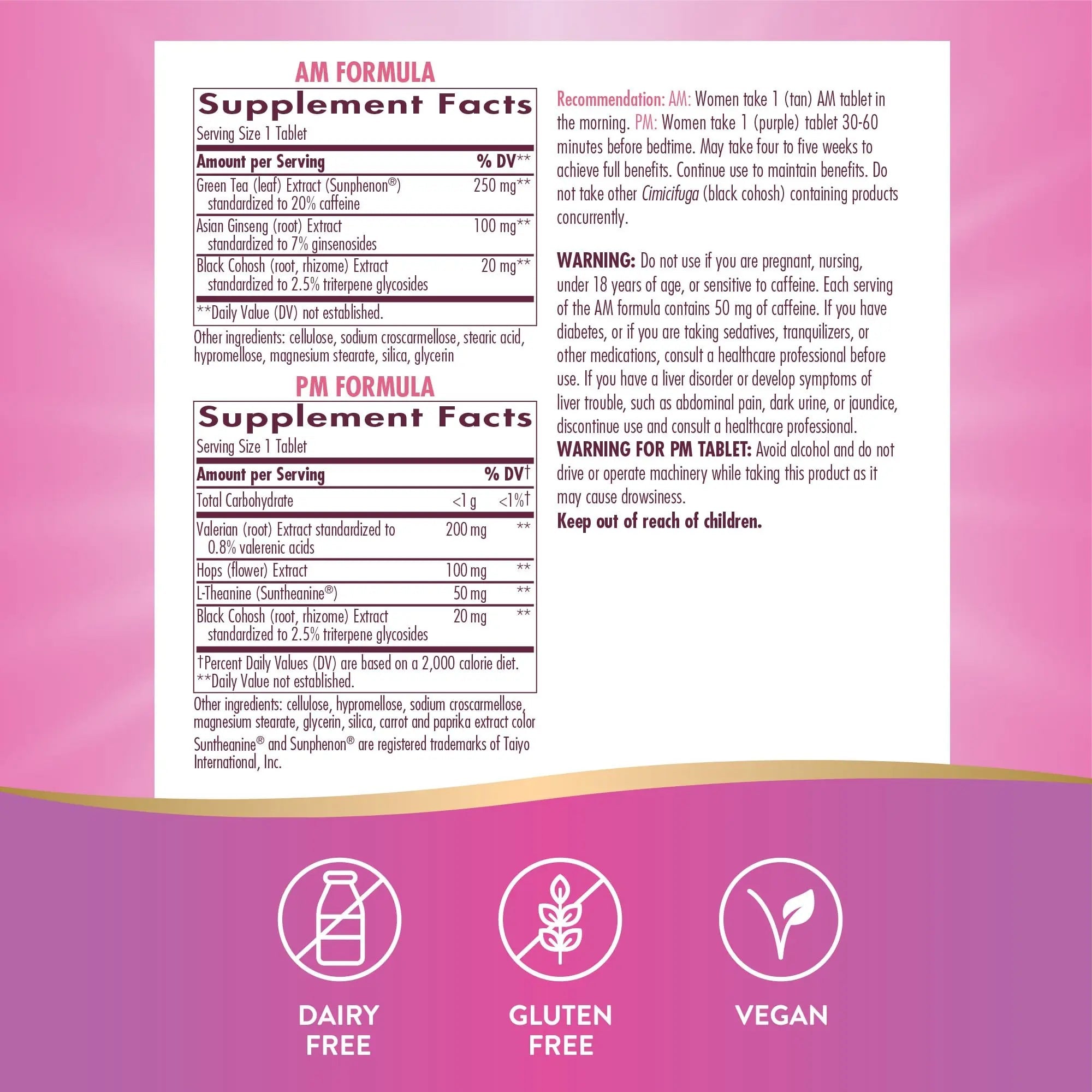 Nature's Way AM/ PM Menopause and Hot Flash Relief*, Hormone-Free Formulas Including Nature's Way Au supplements