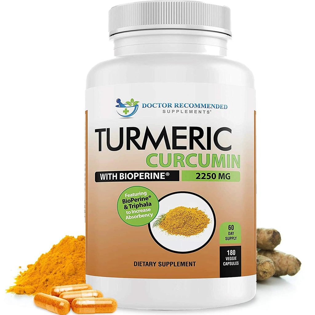 Turmeric Curcumin - 2250mg/d - Veggie Caps - 95% Curcuminoids with Black Pepper DOCTOR RECOMMENDED SUPPLEMENTS Au supplements