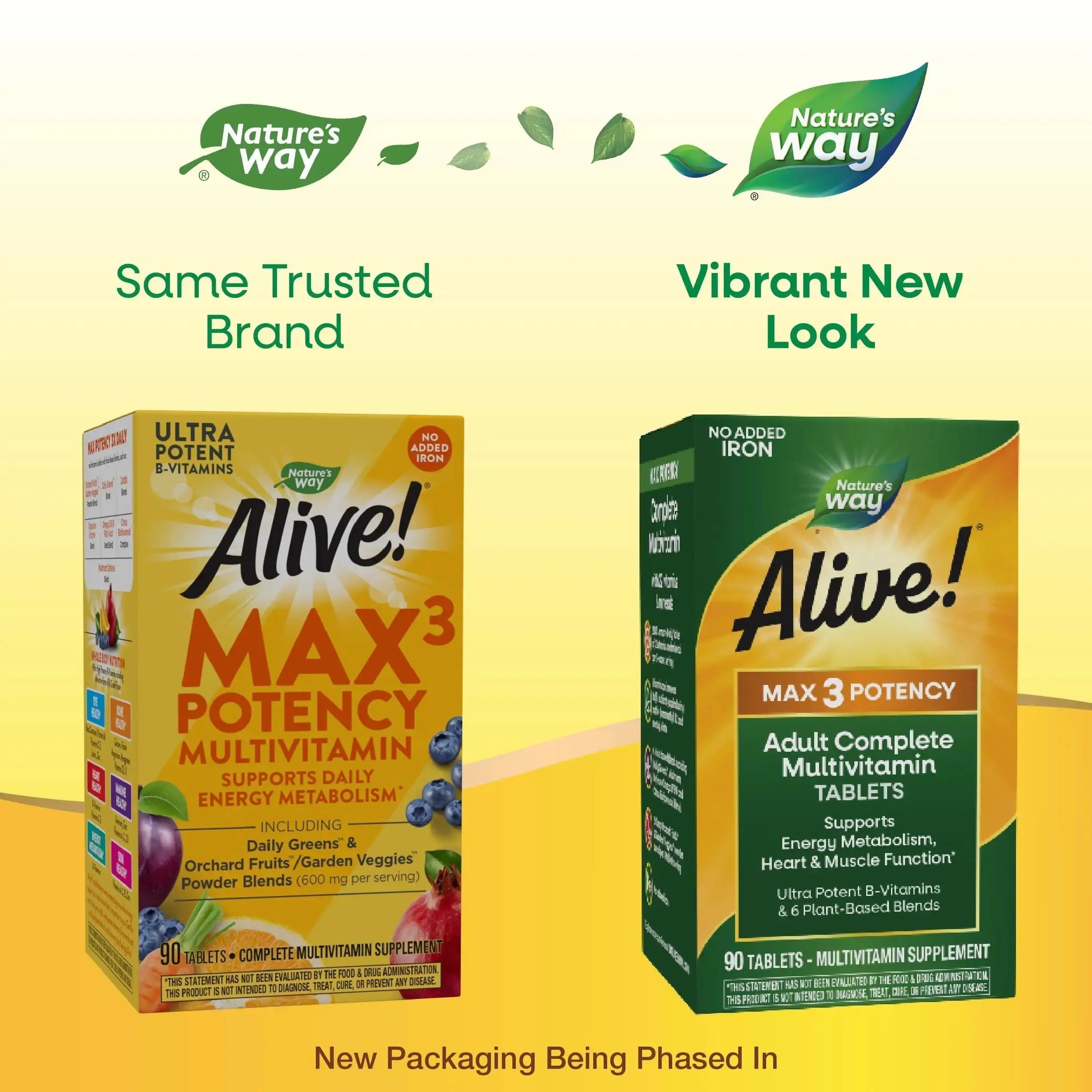 Nature's Way Alive! Max3 Potency Adult Complete Multivitamin, High Potency B-Vitamins to Support Energy Metabolism Nature's Way Au supplements