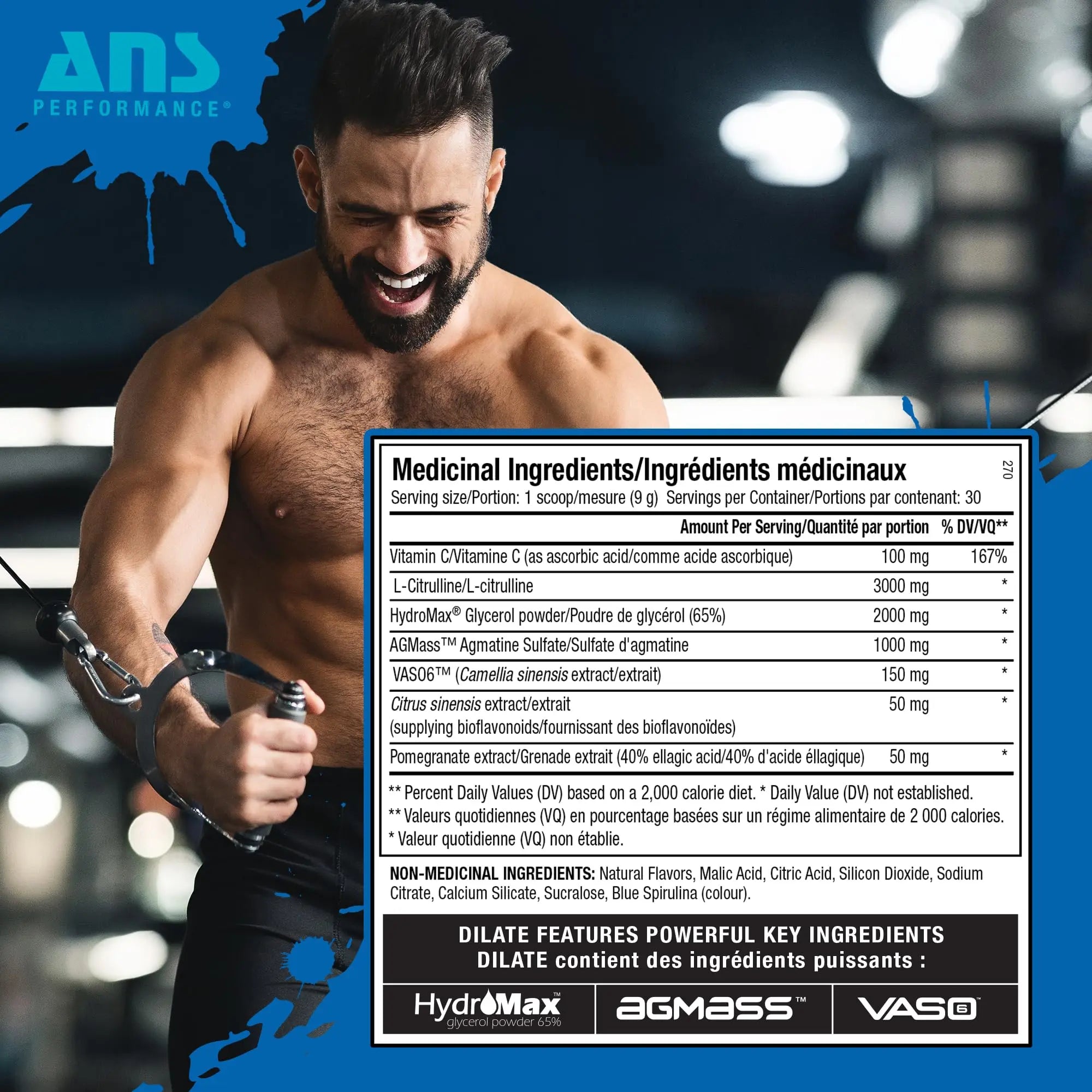 ANS Performance Dilate Pump PreWorkout Powder - Dietary Supplement - Maximizes ANS Performance Au supplements
