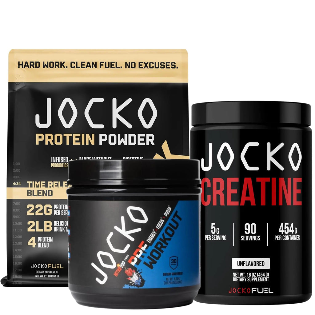 Jocko Pre Workout, Protein Powder, & Creatine Bundle (3 Pack) Jocko Fuel Au supplements
