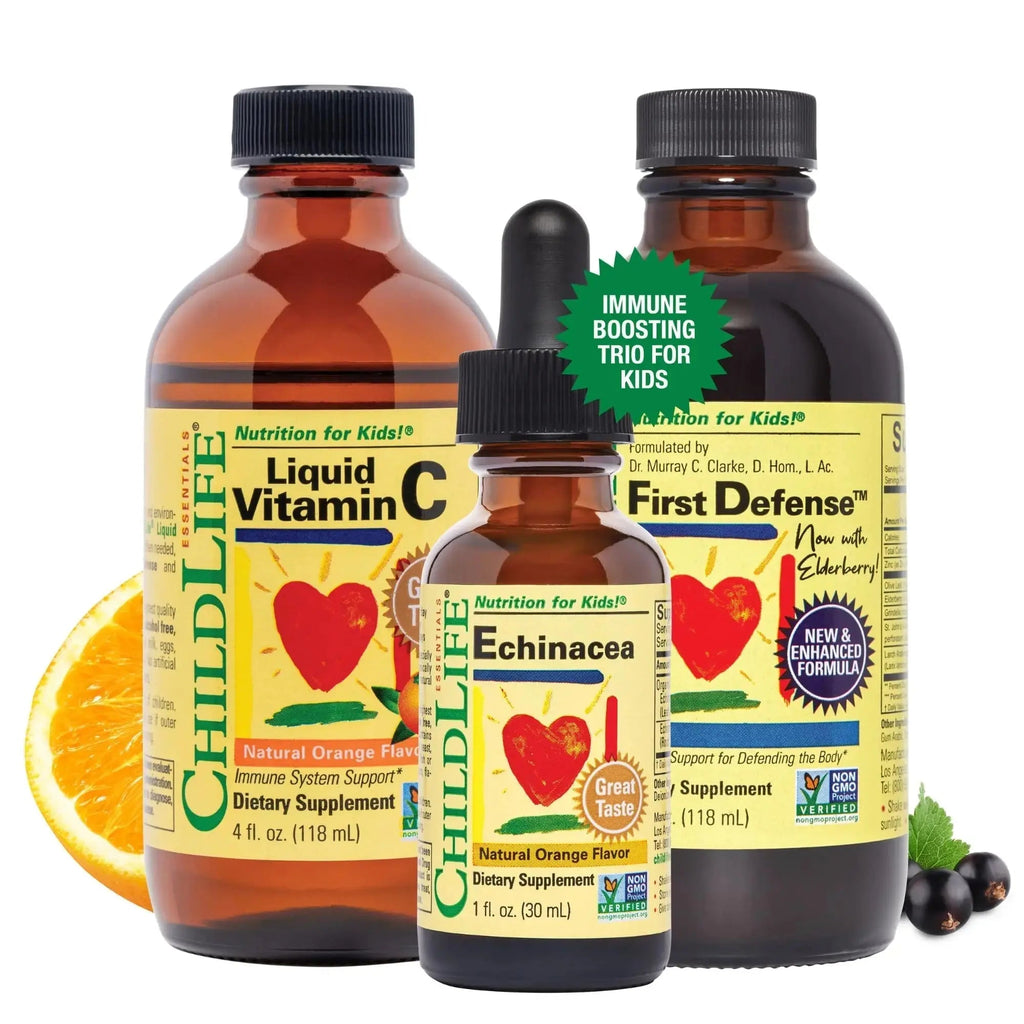 CHILDLIFE ESSENTIALS Immune Support 3-Pack - Liquid Vitamin C, First Defense, and Echinacea - Immune Boosting Supplements CHILDLIFE ESSENTIALS Au supplements