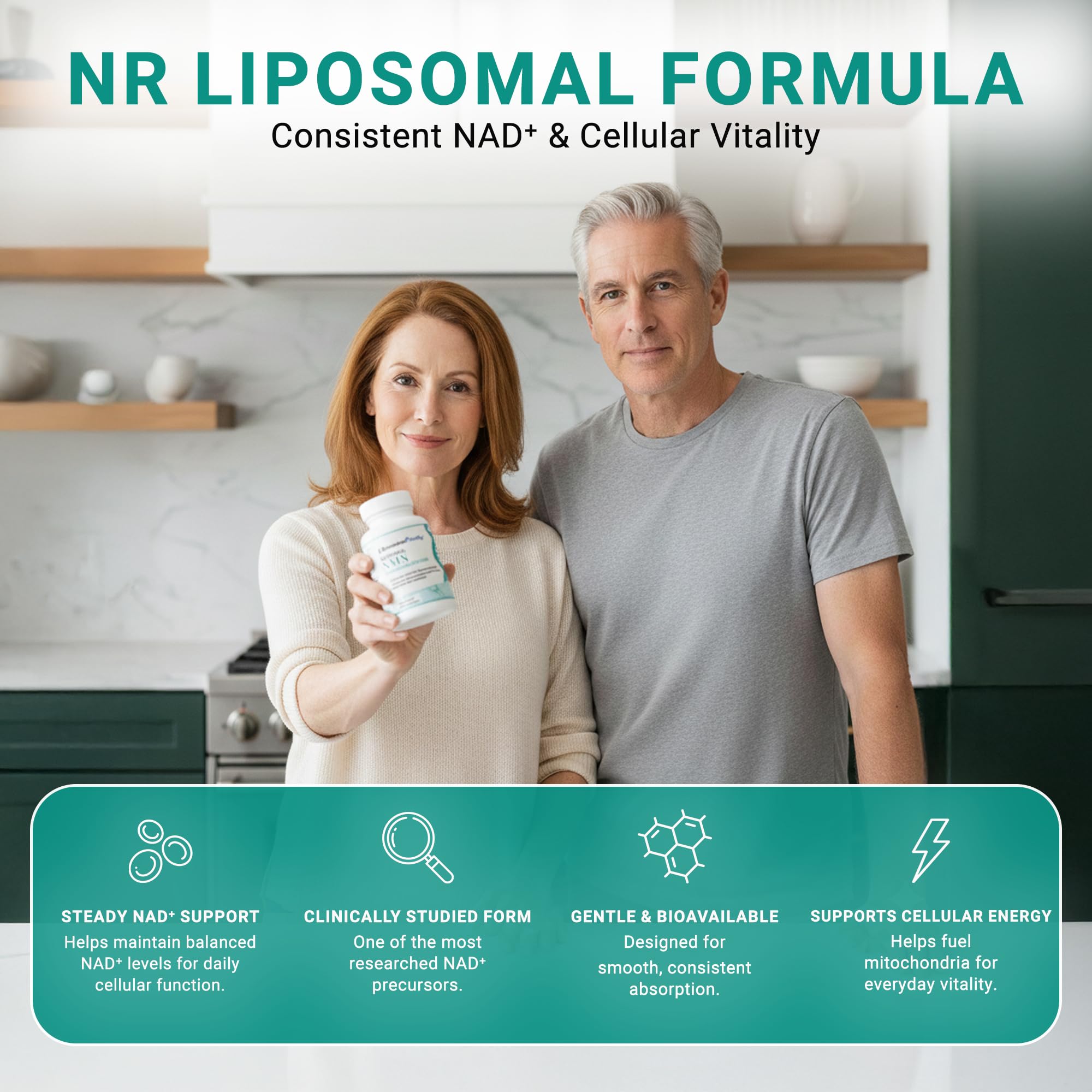 GenuinePurity Liposomal NR 300mg Nicotinamide Riboside Supplement | Advanced NAD Boost for Cellular Energy and Mitochondrial Function | Gluten Free, Vegan, USA Made, Non-GMO | 60 Capsules GenuinePurity Au supplements