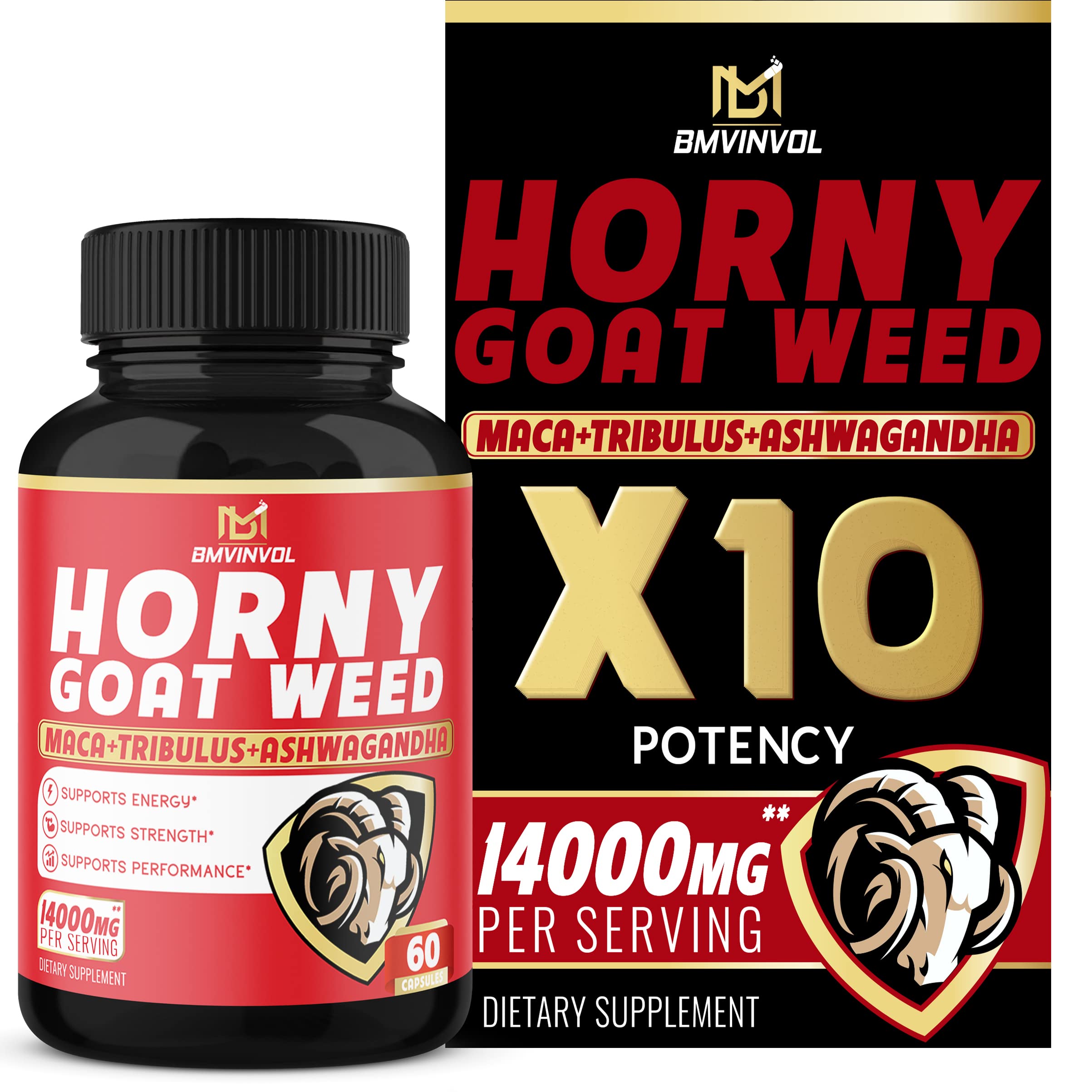 BMVINVOL Horny Goat Weed Capsules, Boost Energy,14000mg Herbal BMVINVOL Au supplements