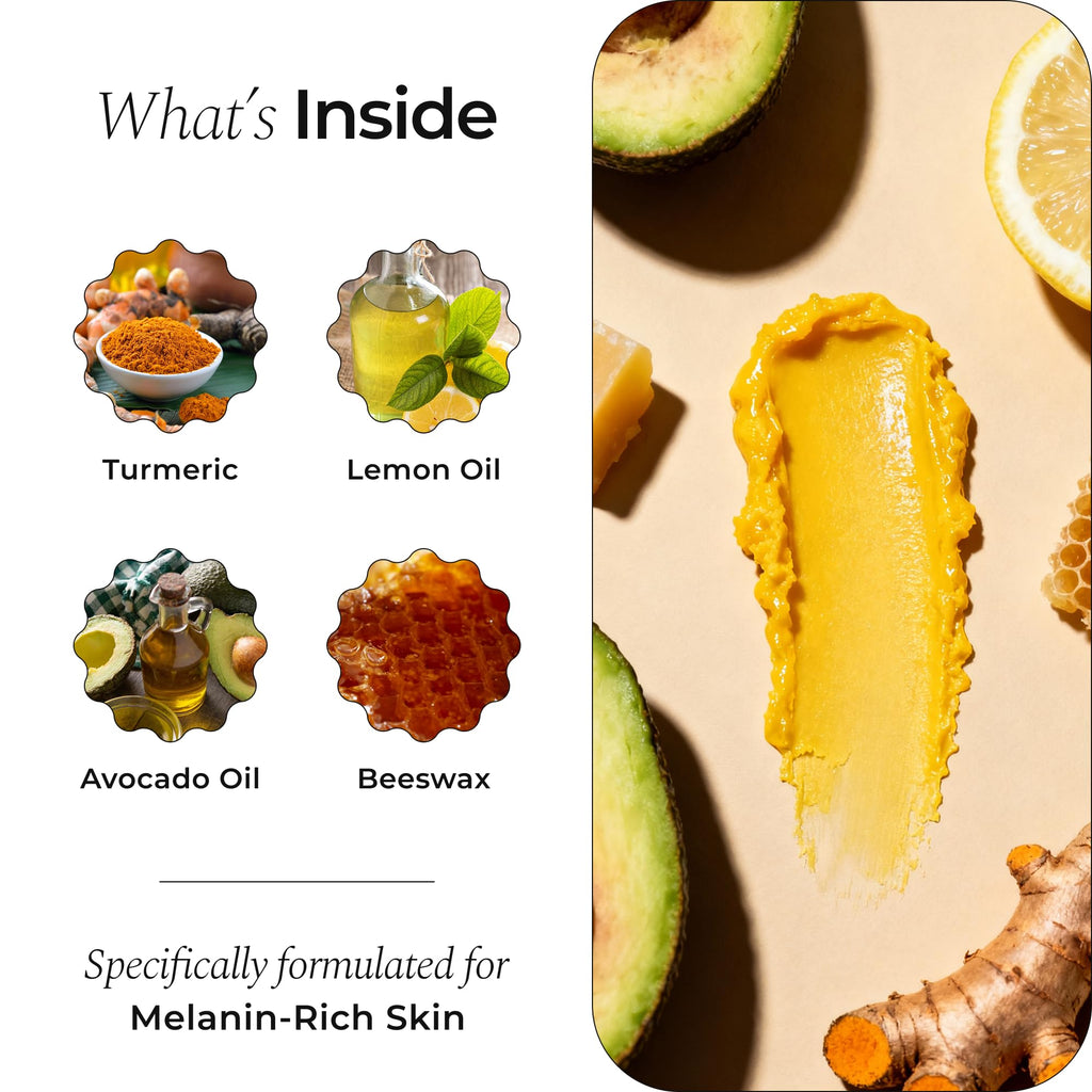 Glo Melanin All Natural Lemon and Turmeric Lip Balm - Natural Lip Balm Illuminate Your Smile