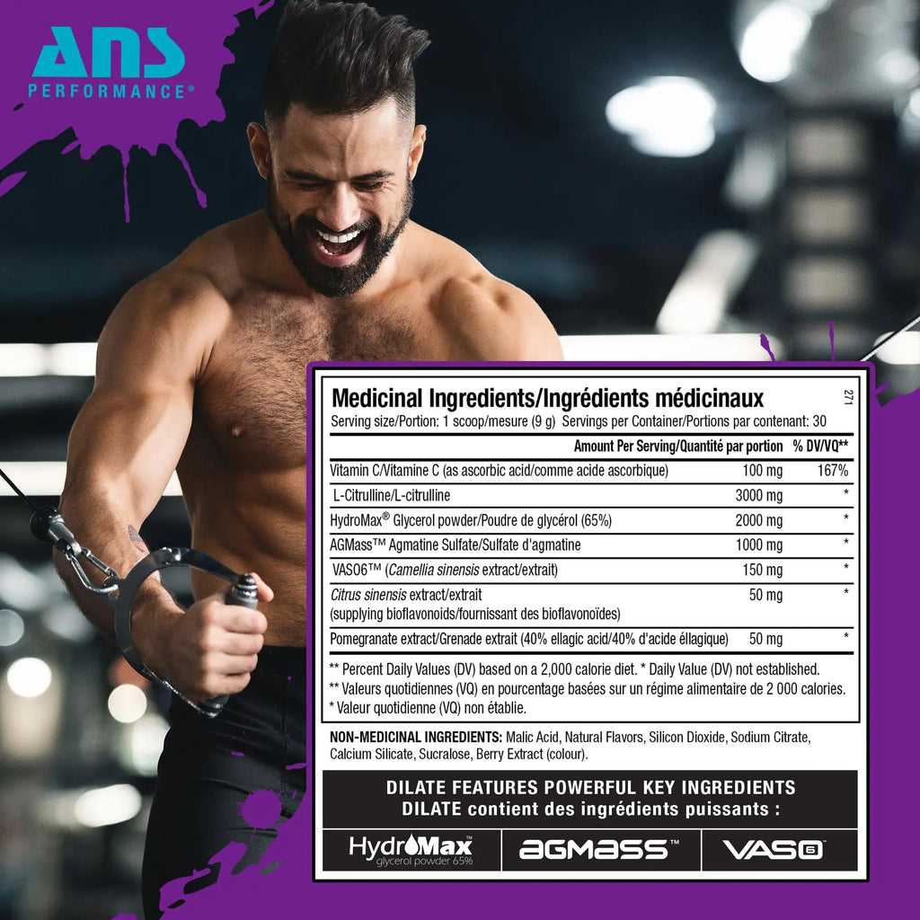 ANS Performance Dilate Pump PreWorkout Powder - Dietary Supplement - Maximizes ANS Performance Au supplements