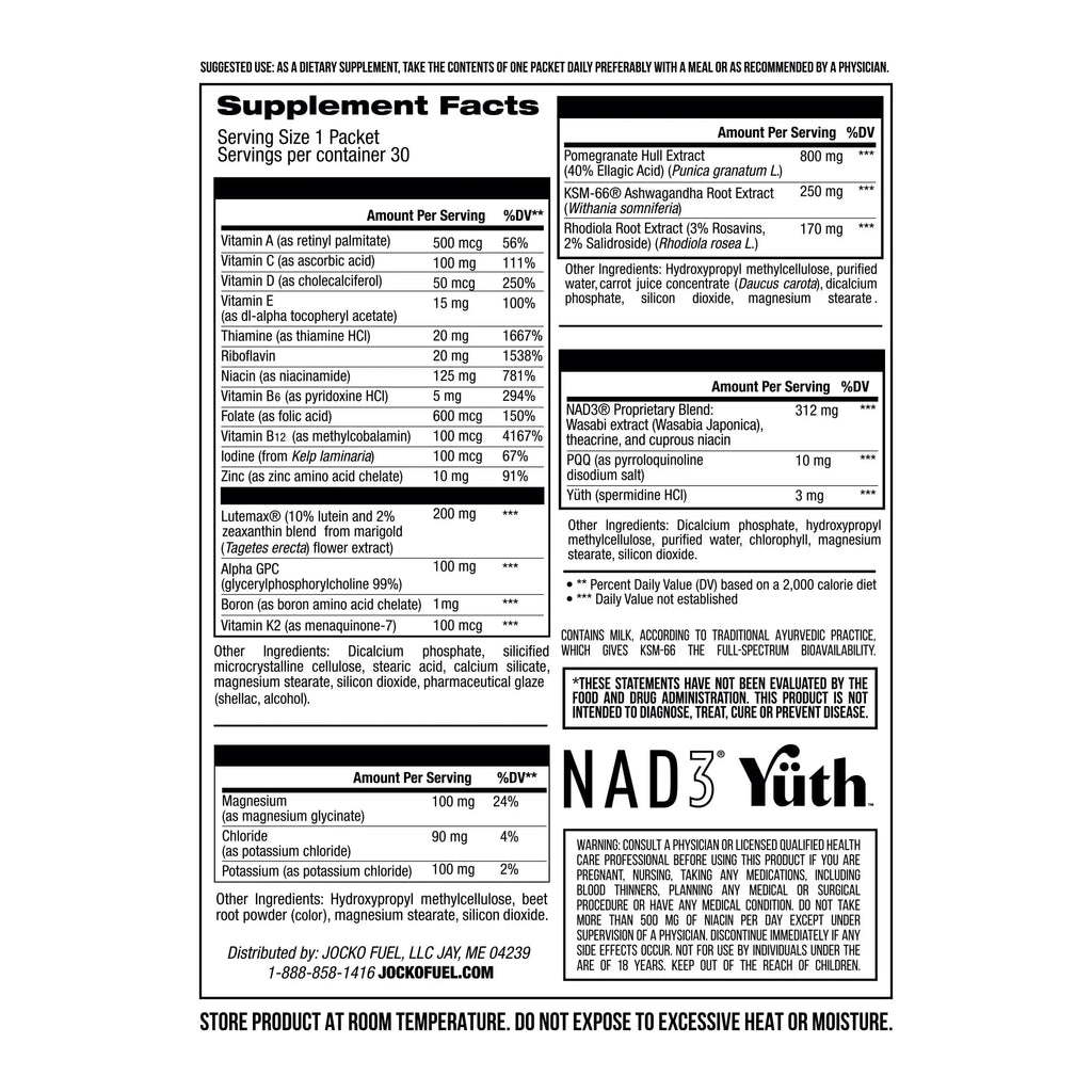 Jocko Fuel TIME WAR - Multivitamin for Men & Women. NAD Supplement for Healthy Aging, Heart, Bone, & Eye Health. Essential Vitamins and Minerals Jocko Fuel Au supplements