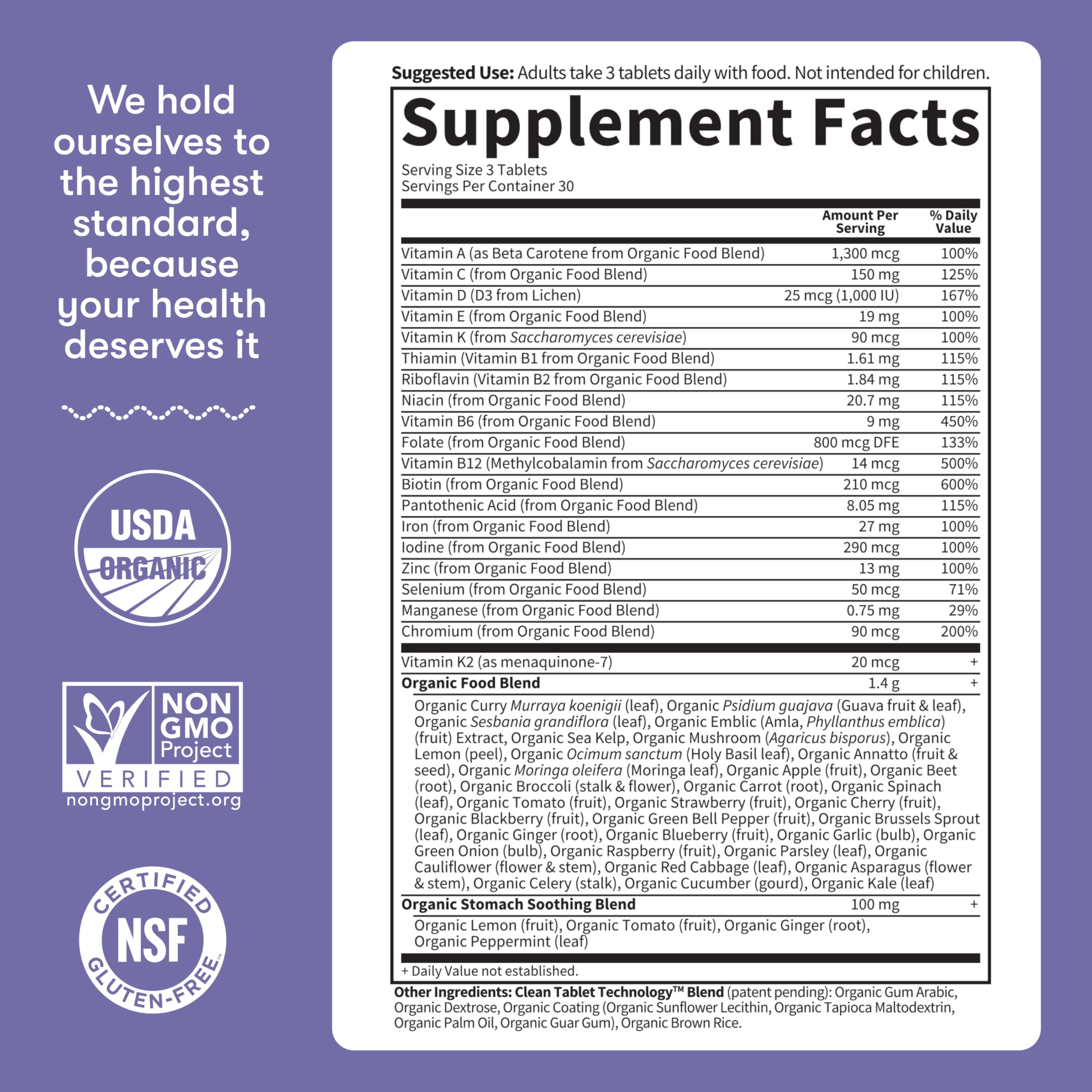 Garden of Life Organics Prenatal Multivitamin with Folate, B6, B12, D3 & Iron – Prenatal Vitamins for Women with Energy Metabolism Support for Healthy Fetal Development