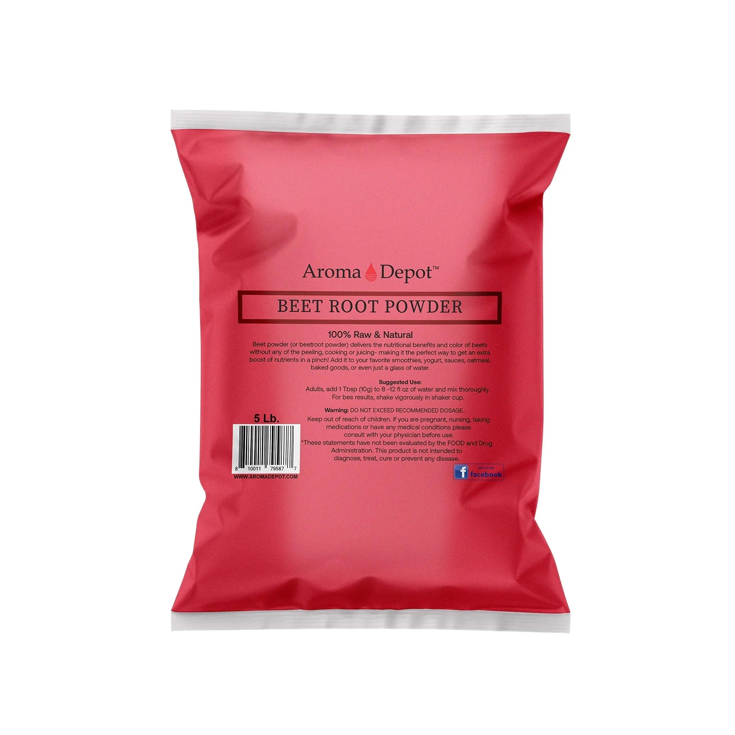 Beet Root Powder 5 lb. by Aroma Depot Raw & Non-GMO I Vegan & Gluten Free I Nitric Oxide Aroma Depot Au supplements
