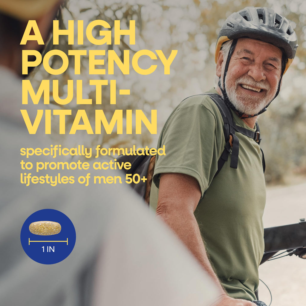 Nature's Way Alive! Men’s 50+ Daily Ultra Multivitamin, High Potency Formula, Supports Healthy Brain, Eyes & Heart*, with Methylated B12