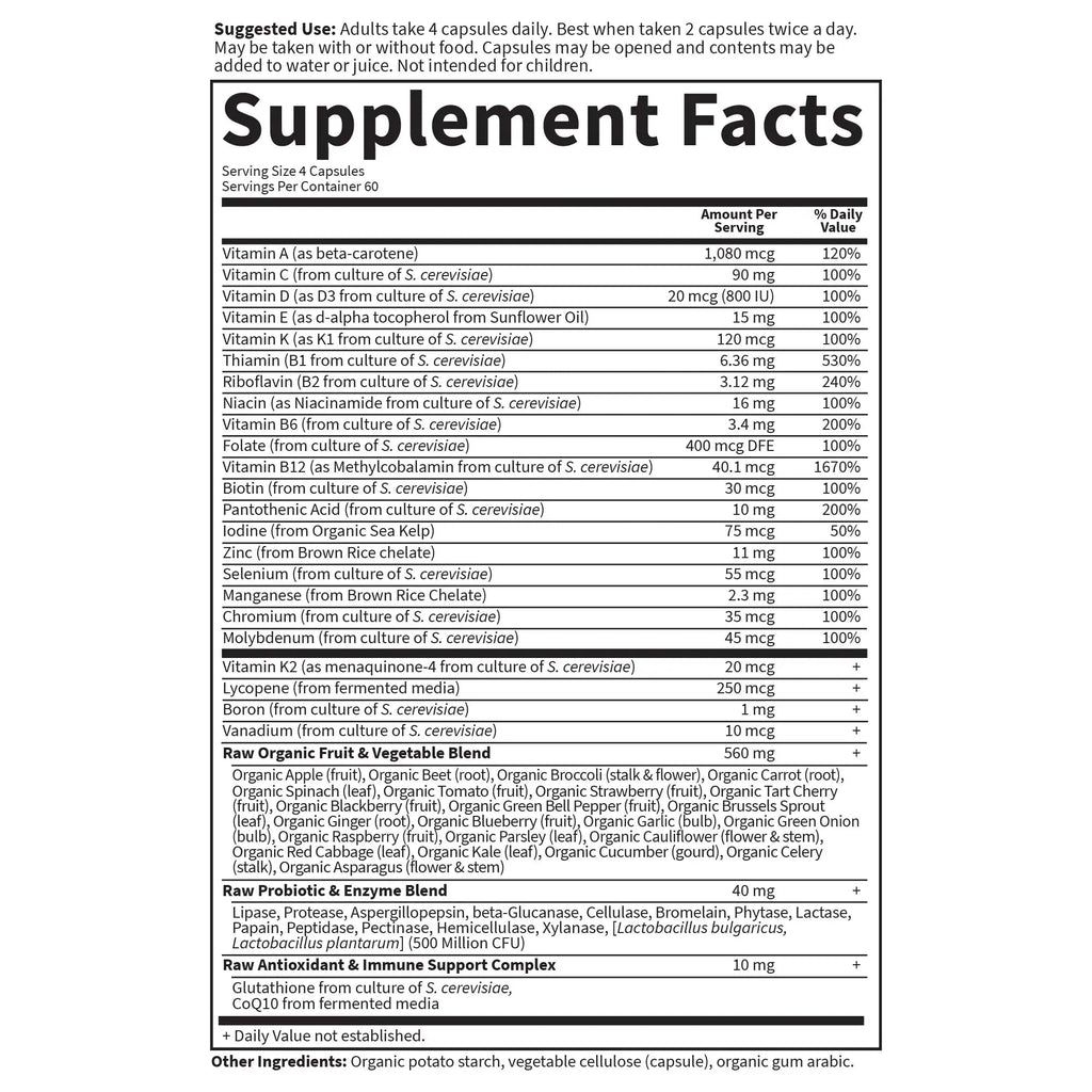 Garden of Life Vitamin Code, Whole Food Multivitamin for Men, 240 Vegetarian Capsules Garden of Life Au supplements