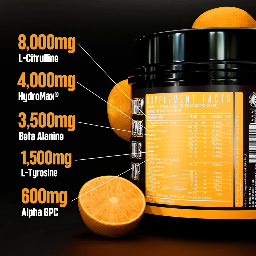 Huge Supplements Wrecked Pre-Workout, 30G+ Ingredients Per Serving to Boost Energy Huge Supplements Au supplements