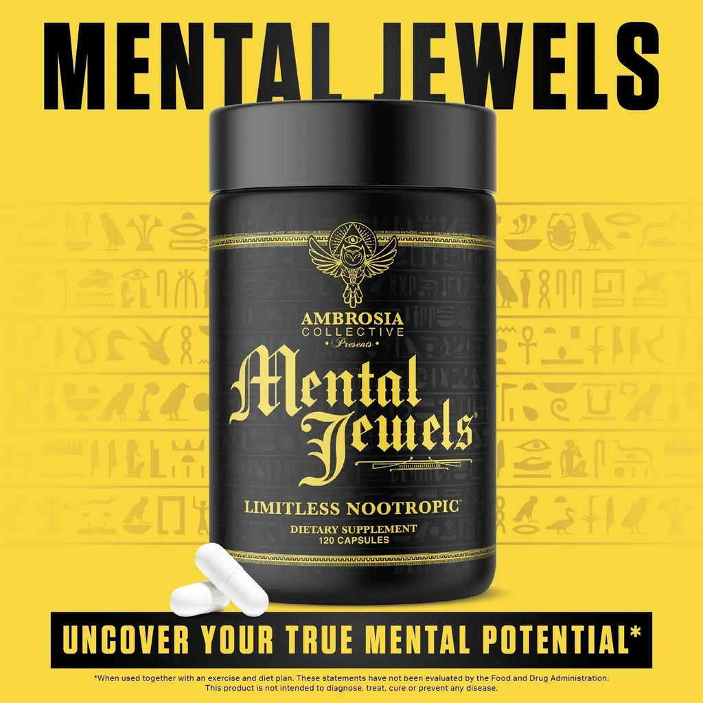Ambrosia Mental Jewels (Capsules) - Cognitive Enhancer | Increase Memory, Communication Skills, Concentration & Focus | Alpha GPC, Choline, BaCognize Ambrosia Au supplements