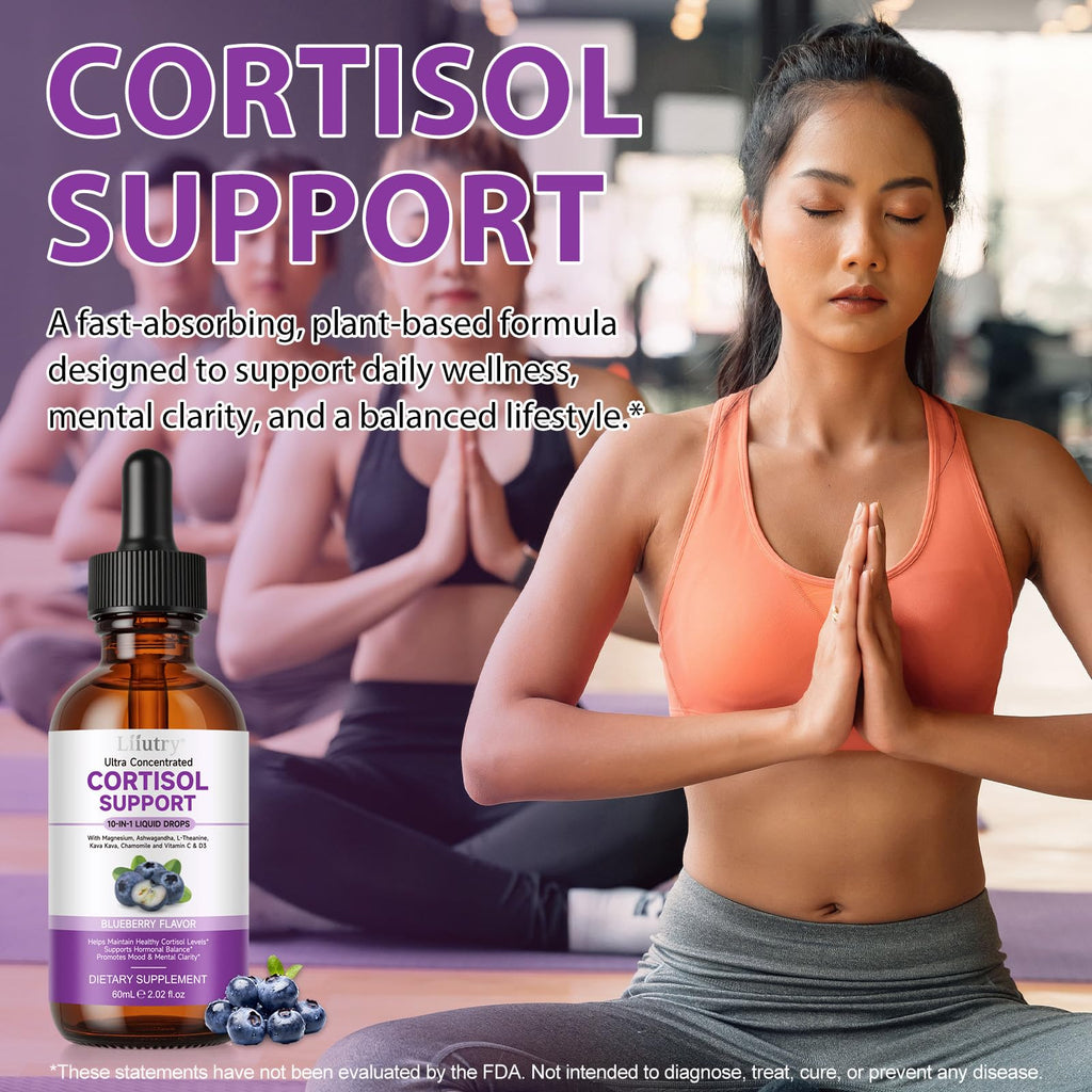 Cortisol Supplement Liquid Drops, Cortisol Supplements for Women & Men, 10 in 1 Cortisol Detox Manager Reducer with Magnesium, Ashwagandha, L-theanine, Hormone Balanced, Sleep Support - 2.02 fl.oz XCTTDXEH Au supplements