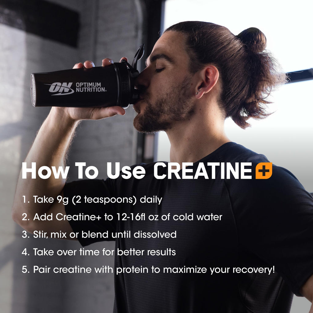 Optimum Nutrition Creatine Monohydrate Plus Powder, Orange Passionfruit Flavored Creatine Performance Blend With Electrolytes for Hydration, Added Vitamins, 40 Servings, 360 Grams (Packaging May Vary)