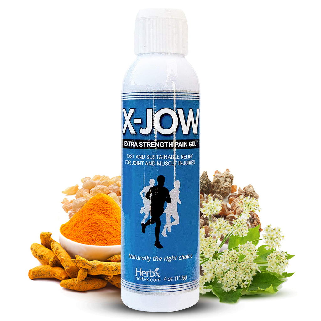 HerbX X-Jow Extra Strength Pain Relief Gel 4 oz - Herbal Massage Gel for Massage Therapy and Sports - Pain Terminator Cream for Muscles, Shoulders, and Joints Inflammation, Soreness and Discomfort x-jow Au supplements