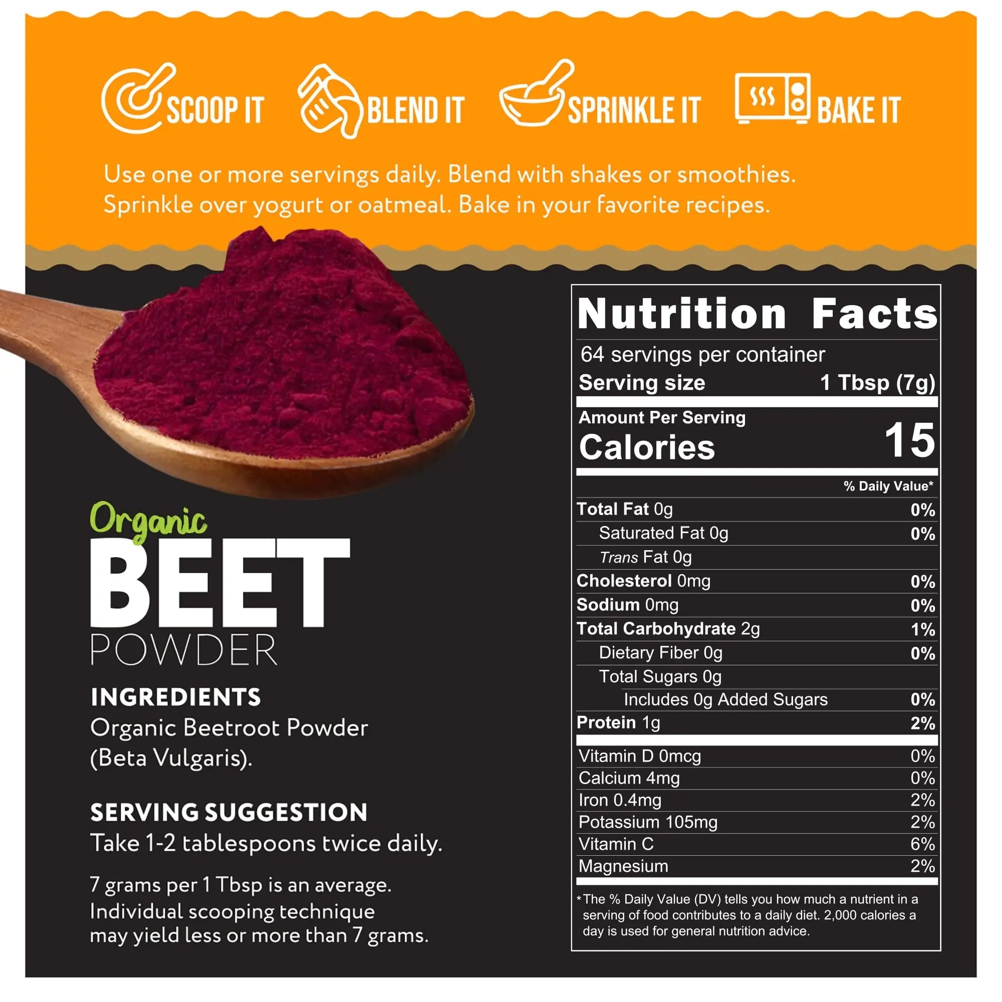 Ganic Food Organic Beetroot Powder, 16 Ounces Ganic Food Au supplements