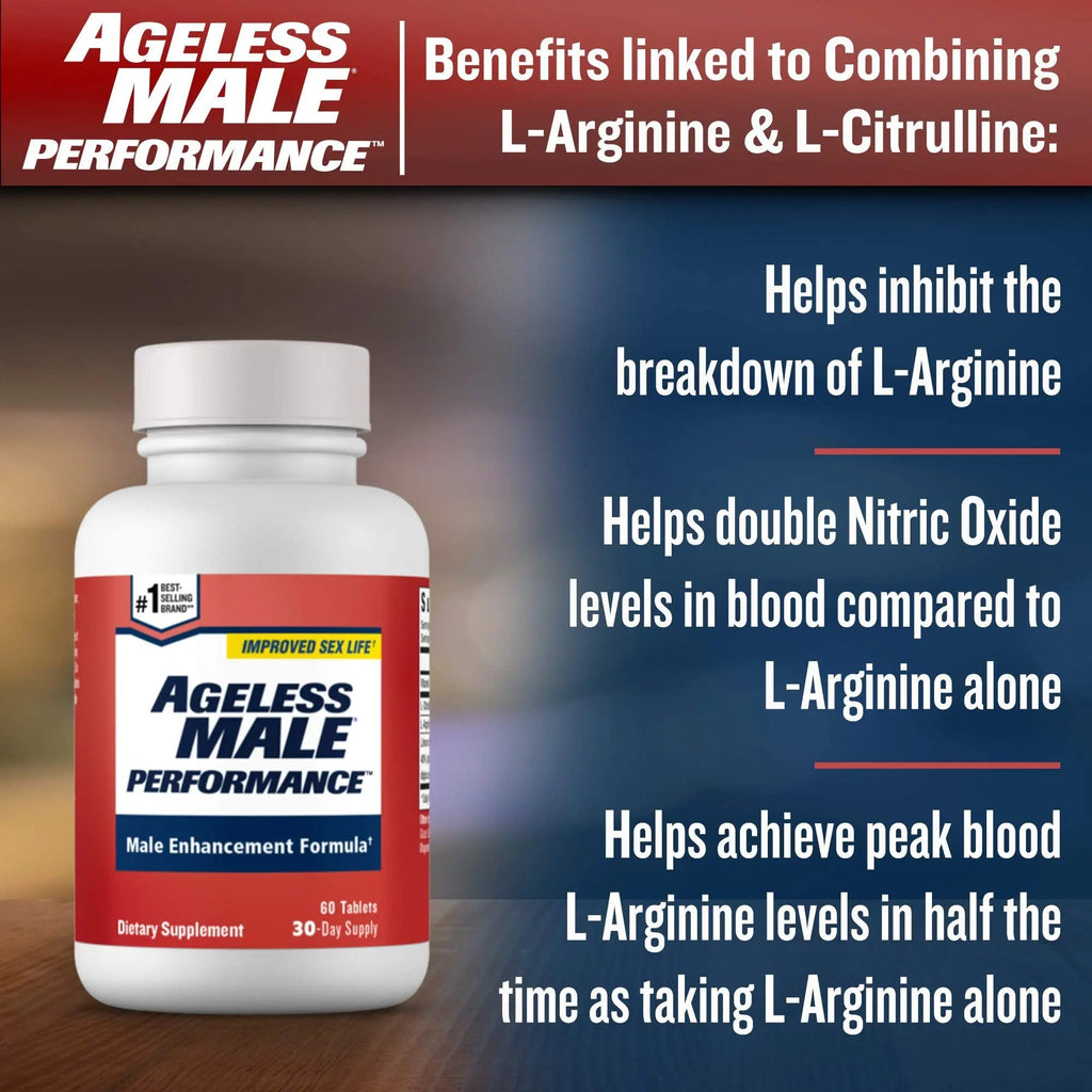 Ageless Male Performance Nitric Oxide Booster for Men - Promote Blood Circulation New Vitality Au supplements