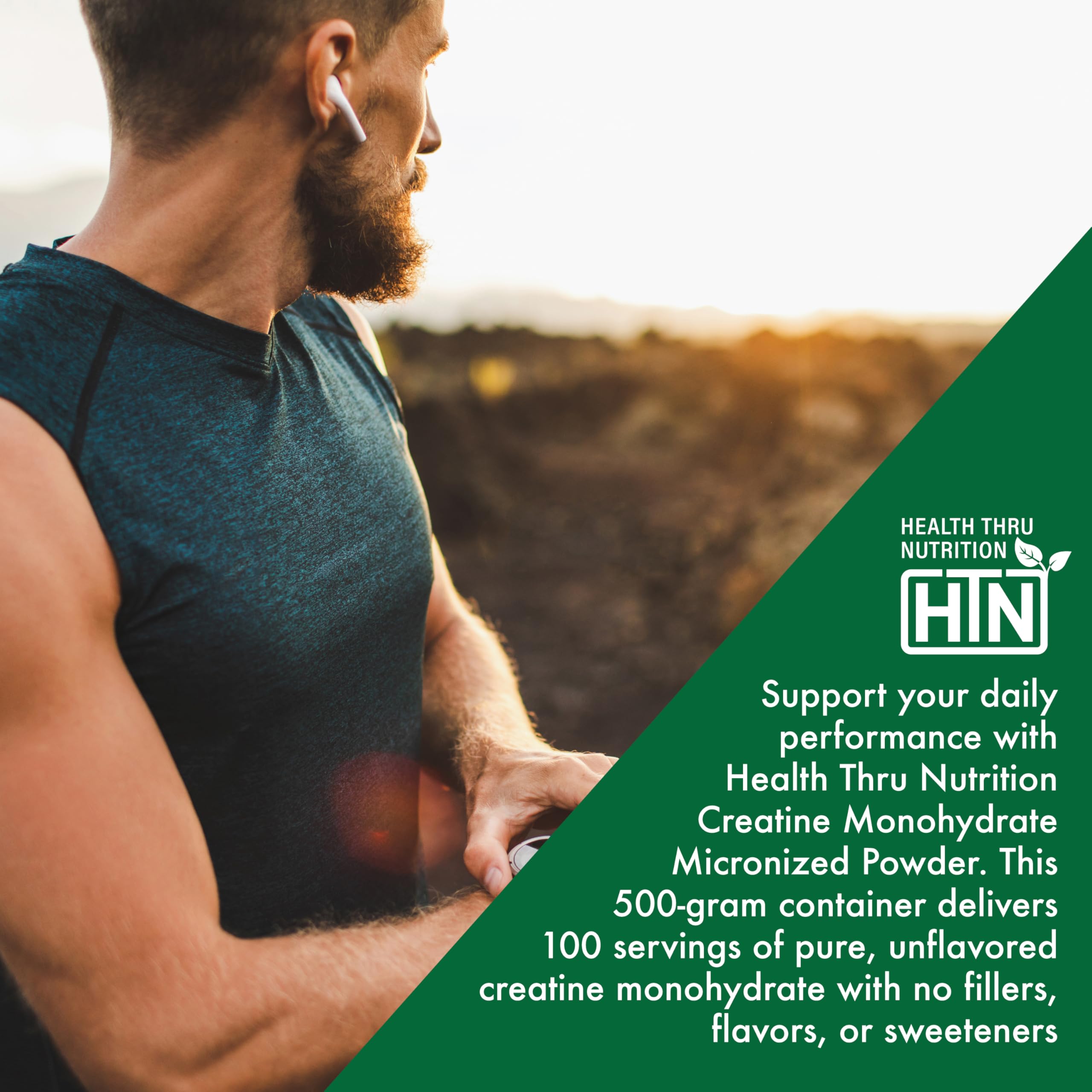 Health Thru Nutrition Creatine Monohydrate Micronized Powder – 500g Pure Unflavored – 5g Per Scoop – Workout Support, Muscle Fuel and Recovery Bulk Supplement | Non-GMO, Vegan Health Thru Nutrition Au supplements