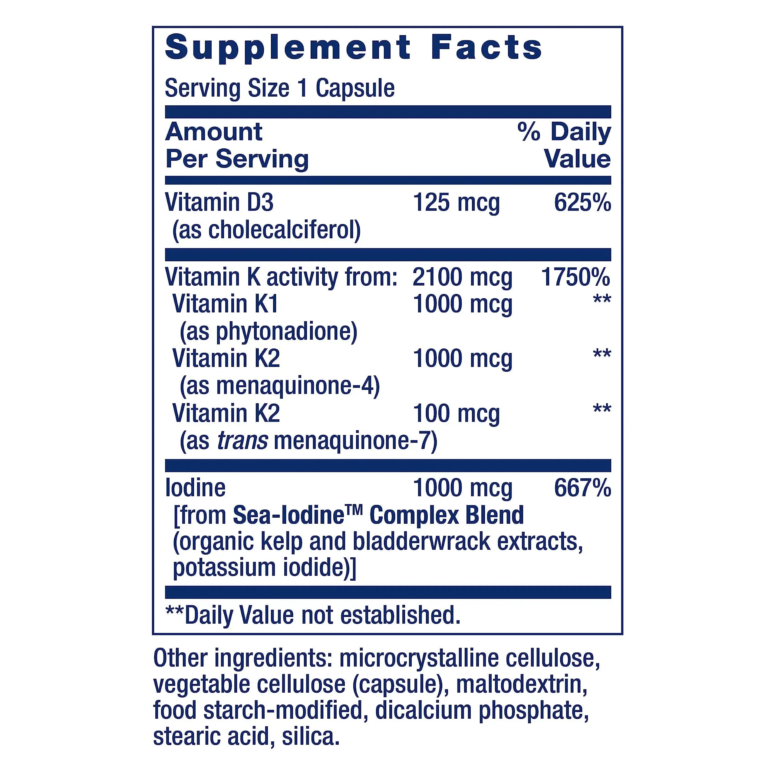 Life Extension One-Per-Day Multivitamin – Packed with Over 25 Vitamins, Minerals & Plant Extracts & Vitamins D and K with Sea-Iodine, Vitamin D3, Vitamin K1 and K2, Iodine Life Extension Au supplements