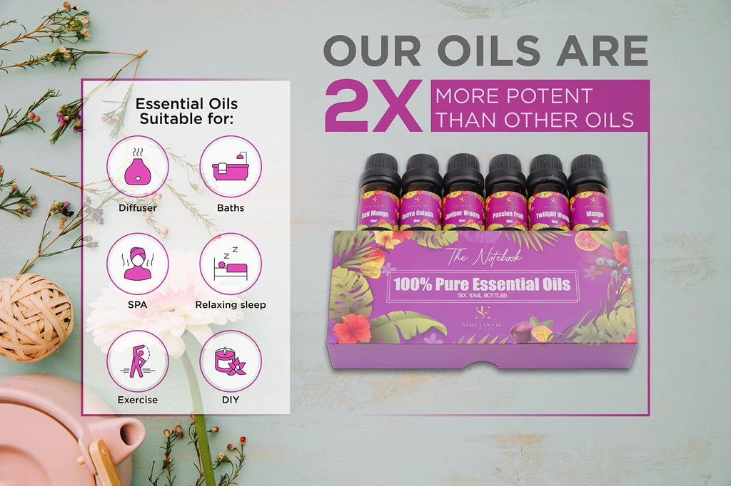 Simplistic Elegance Essential Oils Set - Top 6 Natural Aromatherapy Oils for Diffusers Humidifier Massage Simplistic Elegance Au supplements