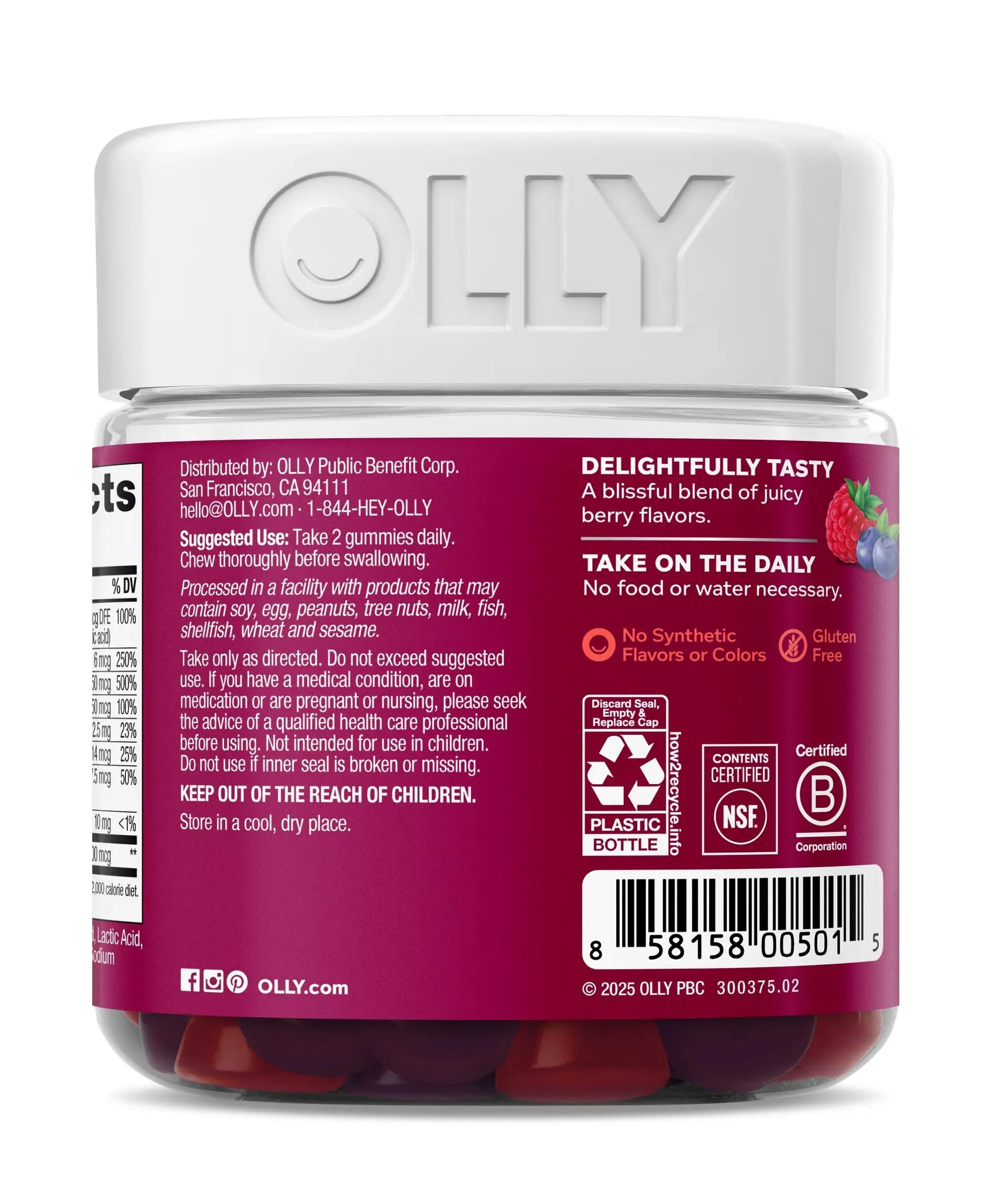OLLY Women's Multivitamin Gummy, Vitamins A, D, C, E, Biotin, Folic Acid, Adult Chewable Vitamin, Berry Flavor OLLY Au supplements