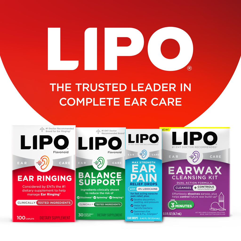 Lipo Flavonoid Ear Ringing - Doctor-Recommended for Ringing Ears – Clinically Proven Lemon Bioflavonoid Complex with Vitamins C, B1, B2, B6, B12,