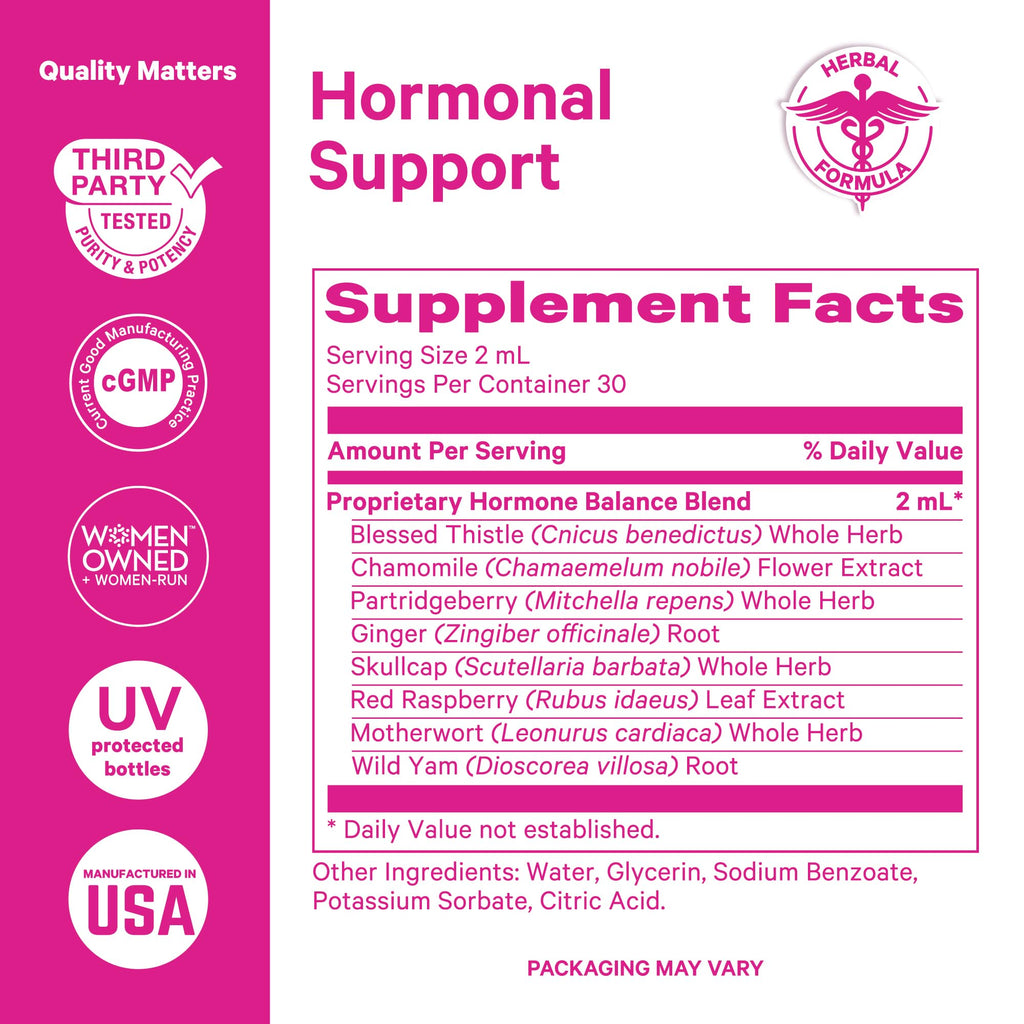 Pink Stork Hormone Balance Drops for Women - Supports Hormonal Health, PMS, Perimenopause & Mood, with Red Raspberry Leaf & Wild Yam - Liquid Supplement - Vegan, 2oz, 30 Servings Pink Stork Au supplements