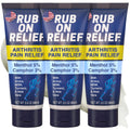 RUB ON RELIEF Arthritis Pain Relief Cream – 10-in-1 Non-Greasy Joints Pain Cream for Knees, Back, Neck, Hands, & Muscle Aches with Menthol, Camphor, Arnica, MSM & Turmeric Up to 8 Hours, 3oz (3 Pack) RUB ON RELIEF Au supplements