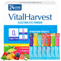 24 Sticks Electrolytes Powder Packets 7 Flavors Sugar Free Hydration Packets Liquid Daily IV Drink Mix, Low Sodium, Lemon Lime, Watermelon, Strawberry, Grape