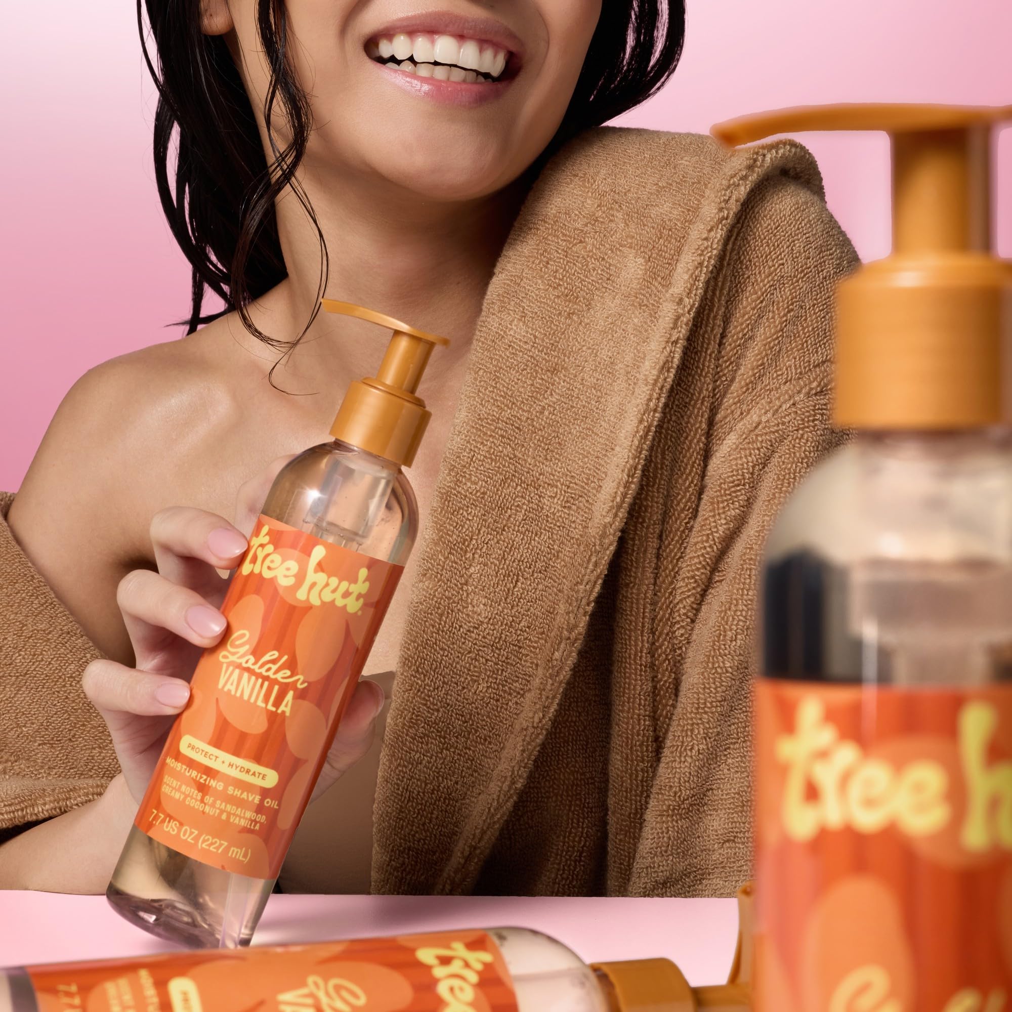 Tree Hut Golden Vanilla Moisturizing Shave Oil, Hydrating & Nourishing Shave with Shea Butter & Natural Oils, Helps Prevent Bumps & Irritation