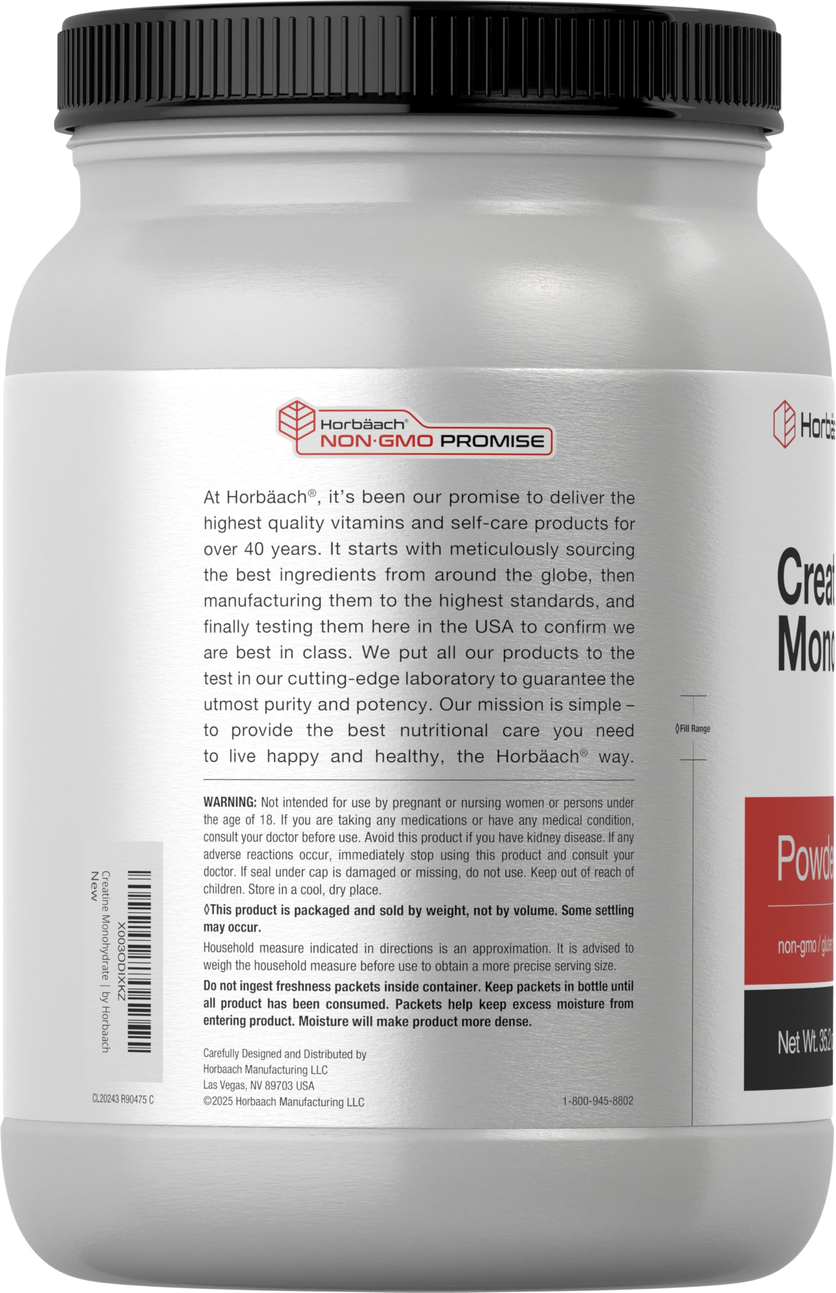Horbäach Creatine Monohydrate Powder | 2.2lbs (35.2 oz) | Micronized and Unflavored | Vegetarian, Non-GMO, and Gluten Free Supplement Horbäach Au supplements