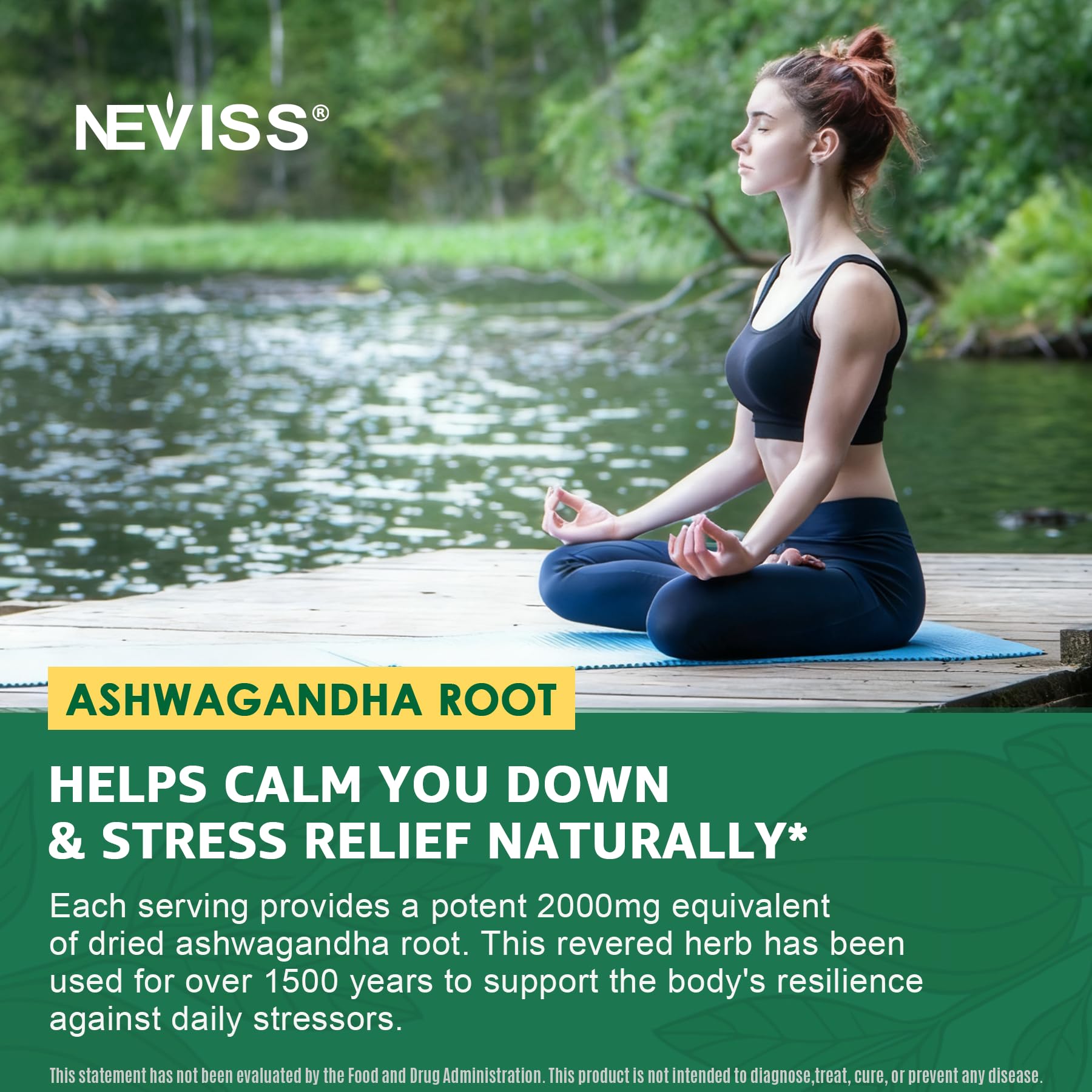 NEVISS Ashwagandha Gummies 2000mg, Feel Refreshed, Plus Proprietary Blend with L-Theanine, 5-HTP, Lemon Balm, Magnesium for Calm, Zzzs & Relaxation Support, 120 Count NEVISS Au supplements