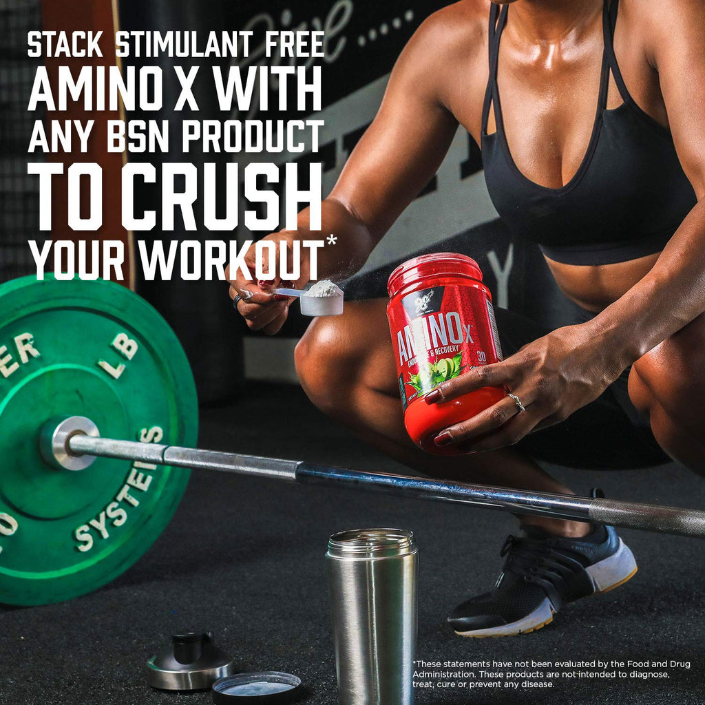 BSN Amino X Muscle Recovery & Endurance Powder with BCAAs, 10 Grams of Amino Acids, Keto Friendly, Caffeine-Free, Support Endurance, Zero Sugar, Blue Raz,