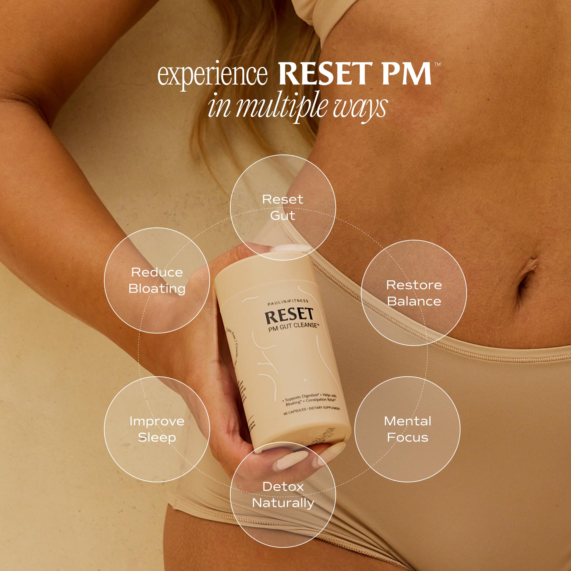 Paulina FITNESS Reset Overnight Digestive Aid, Bloating Relief, & Gut Health Supplement | Natural Detox & Digestive Cleanse to Support Weight Management