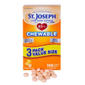 St. Joseph Aspirin Pain Reliever (NSAID) 81mg, Chewable Orange Tablets Adult Low Dose Regimen , 108 ct (3 x 36 ct Tablets per Bottle) St. Joseph Au supplements