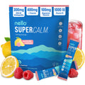 Nello Supercalm Powdered Drink Mix, Cortisol Reducer and Sleep Aid Supplement, L Theanine, Ksm-66 Ashwagandha, Magnesium Glycinate, Vitamin D 3, No Sugar, Non GMO