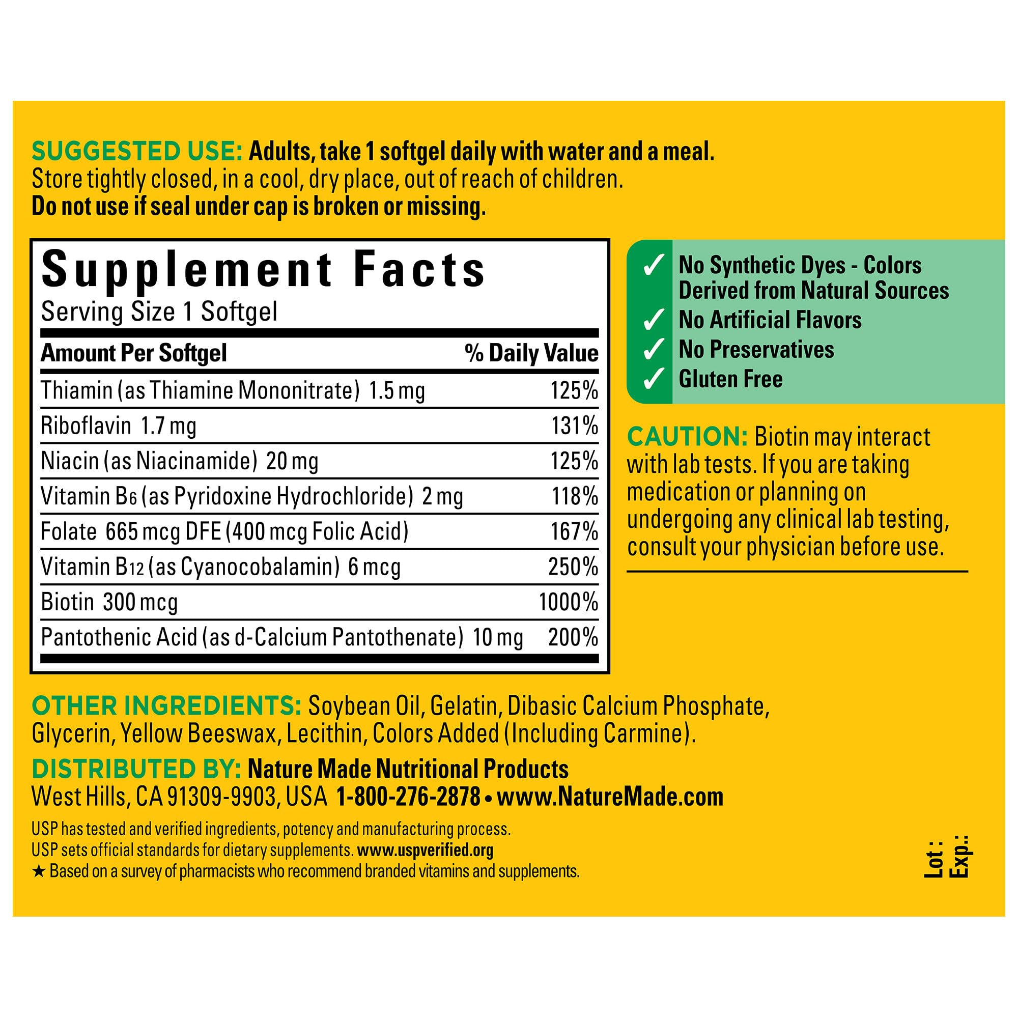 Nature Made Super B Complex Vitamins for Women and Men, Dietary Supplement for Energy Metabolism Support, Super Vitamin B Complex