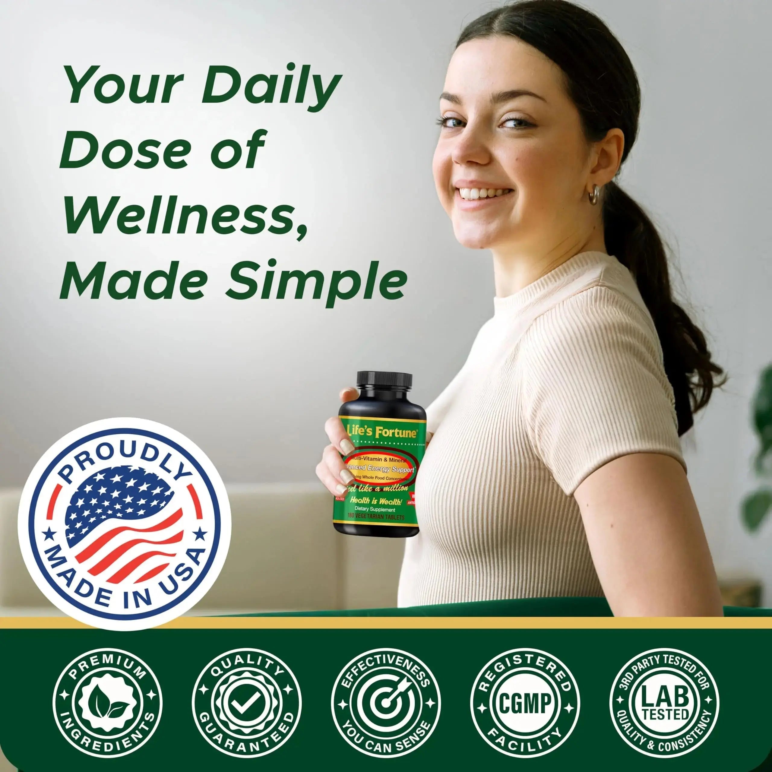 Life's Fortune Multivitamin & Mineral Supplement, Daily Natural Energy Source for Men & Women, with Superfood Greens Life's Fortune Au supplements